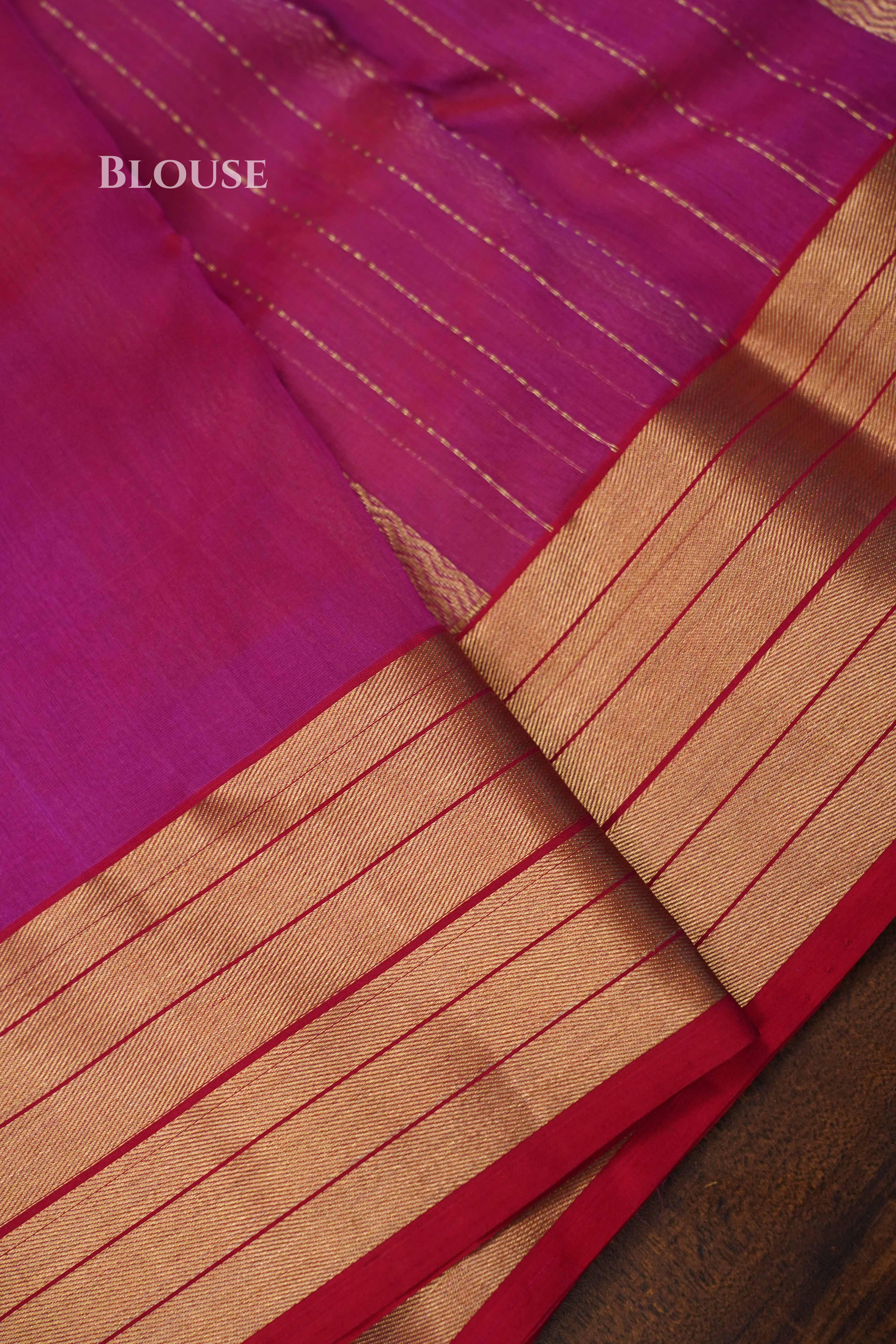 Magenta Pink Chanderi Silk Saree QUEENS ALMIRAH