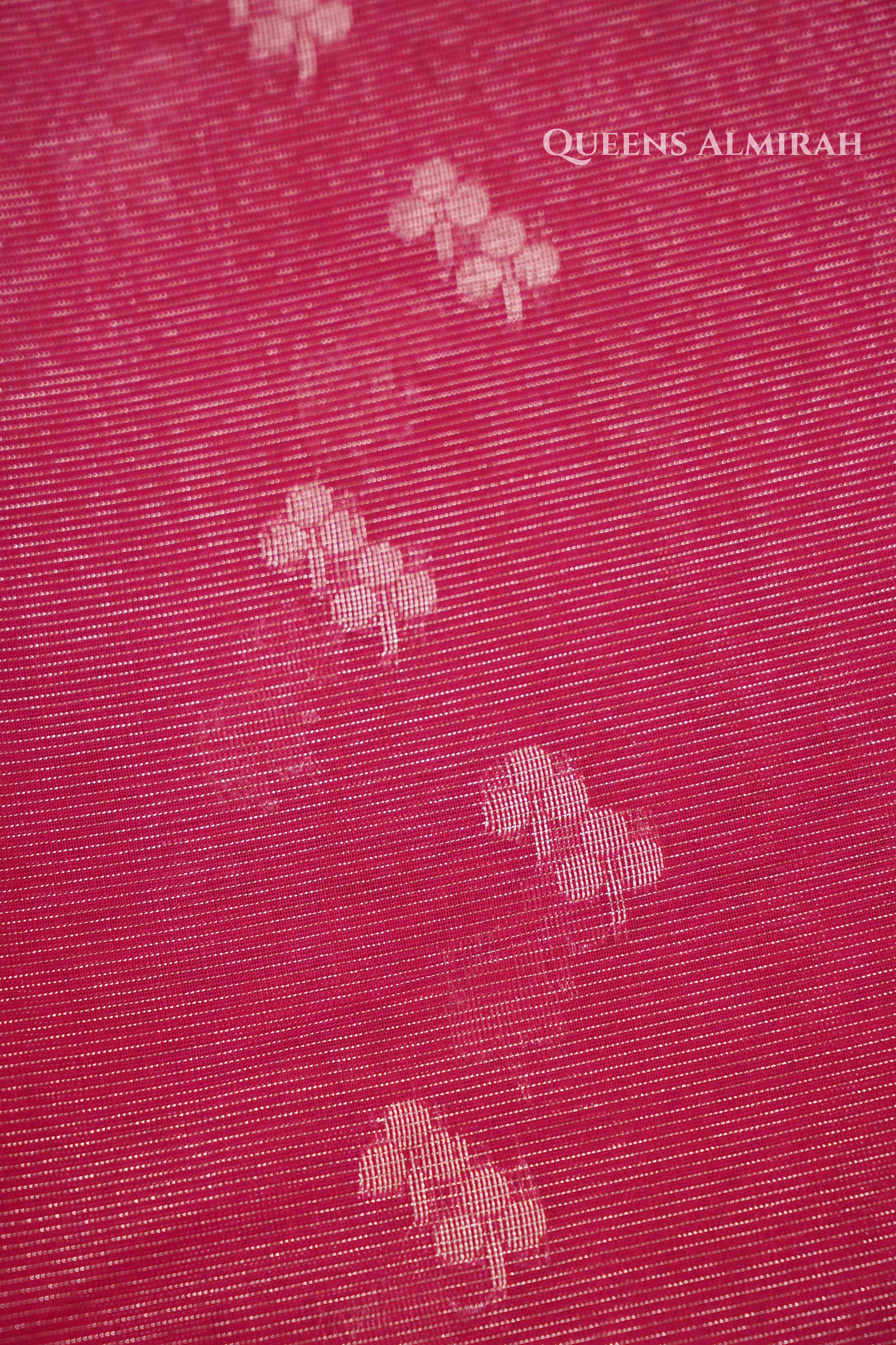 Magenta Pink Pure Silk Cotton Saree QUEENS ALMIRAH