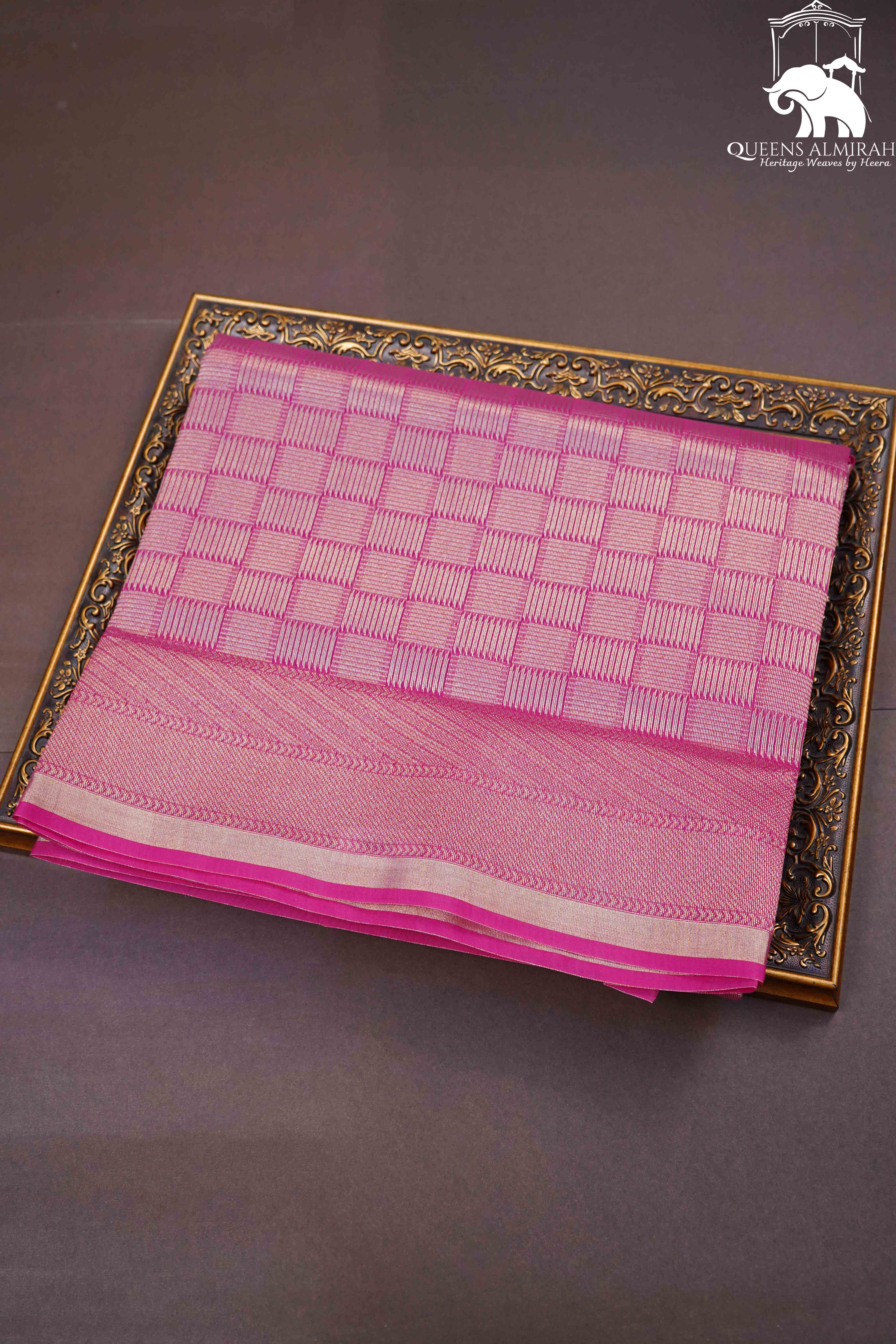 MAGENTA PURE SILK COTTON SAREE - Queens Jewel Emporium