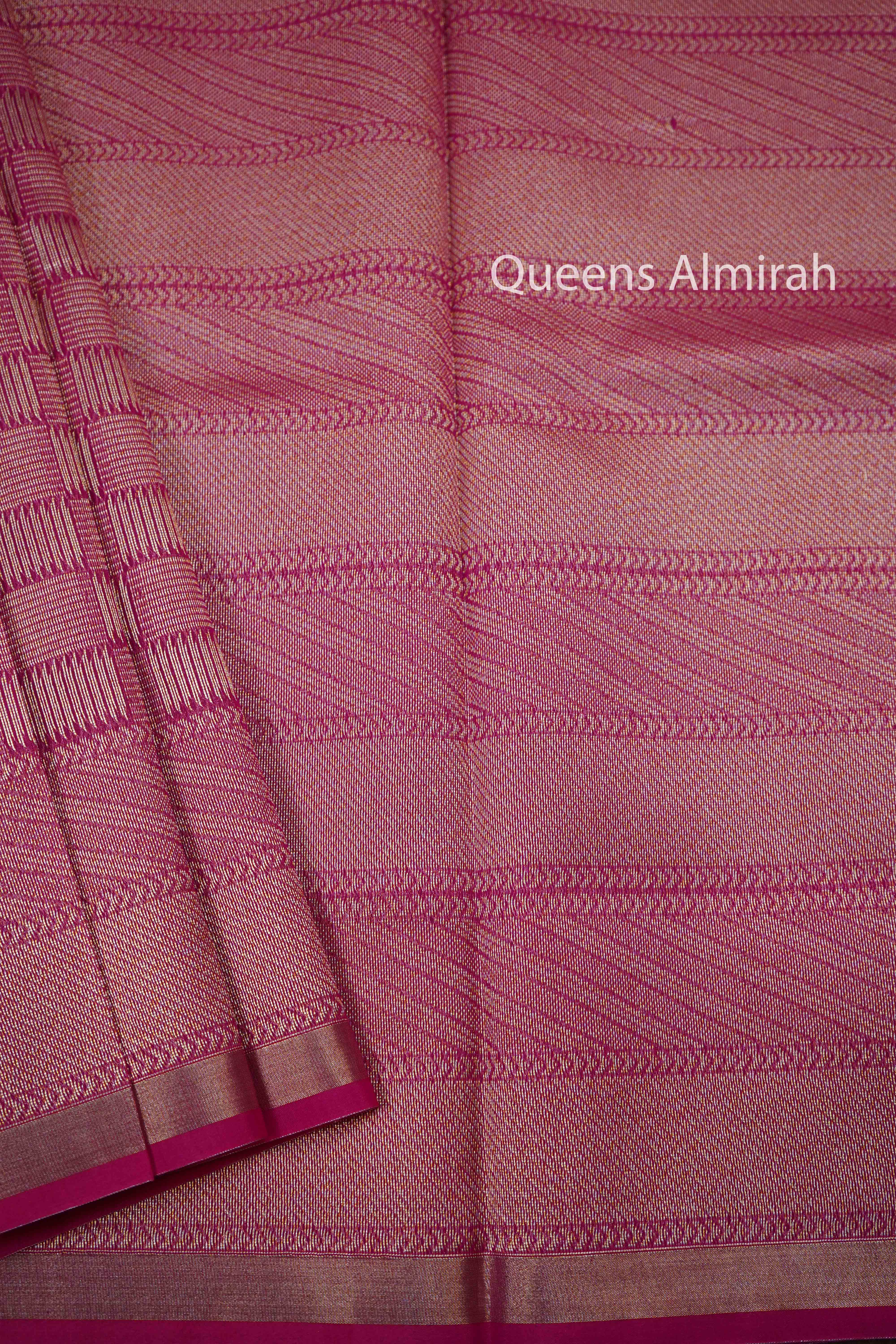 MAGENTA PURE SILK COTTON SAREE - Queens Jewel Emporium