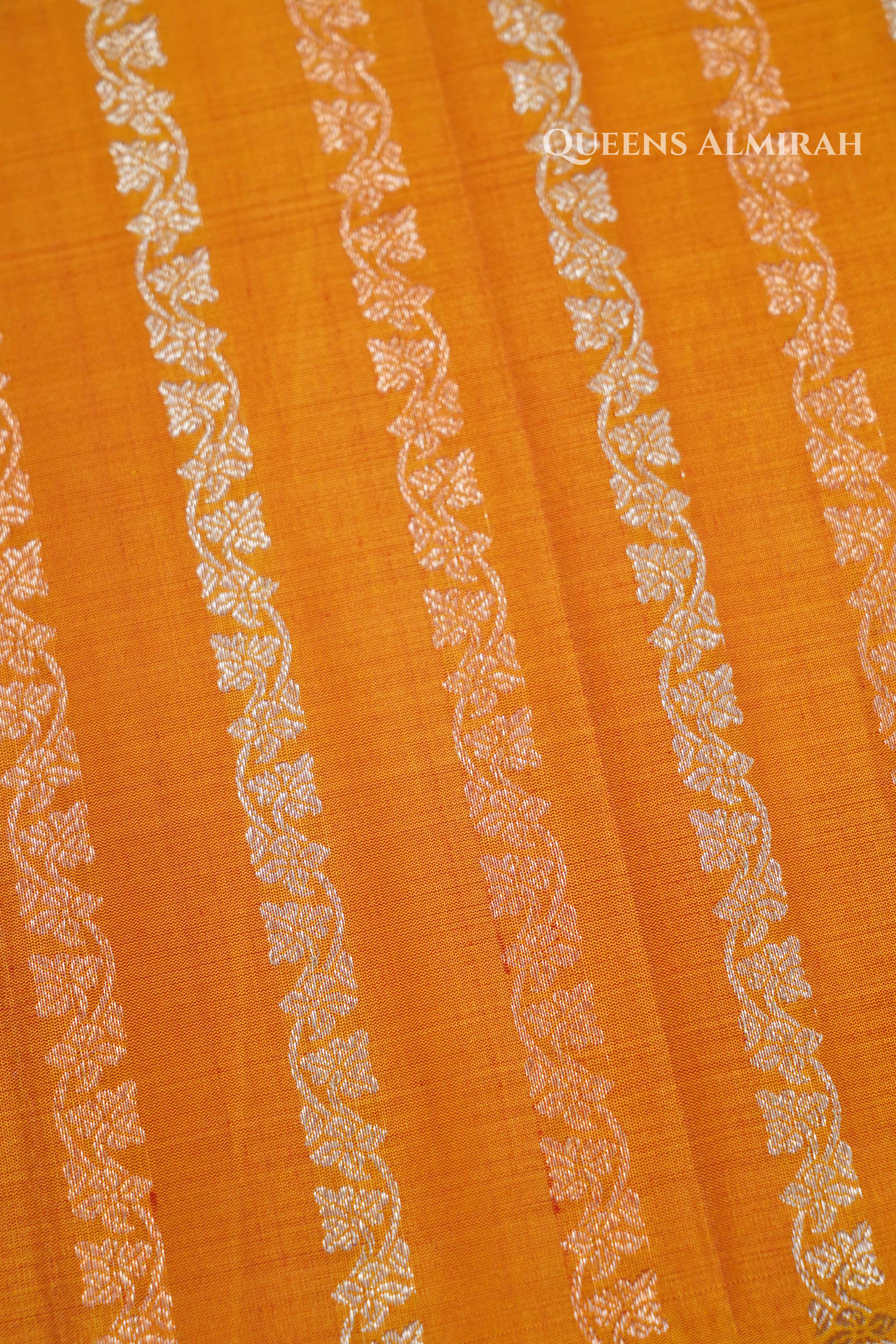 Mango Yellow With Dragon Fruit Pink Pure Soft Silk Saree QUEENS ALMIRAH