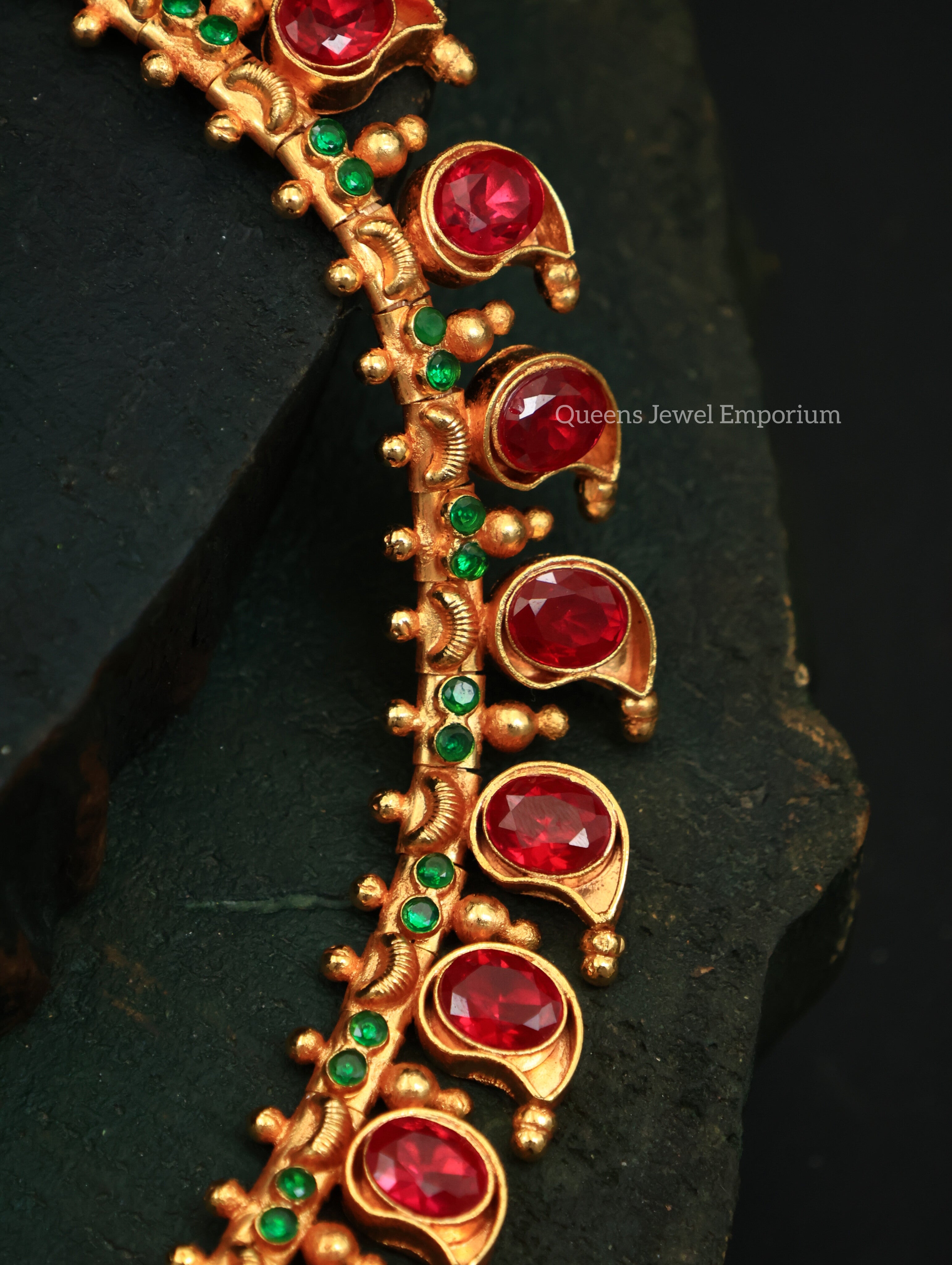 Mango motif Haram , Pink color stone , ZIrcon Haram 