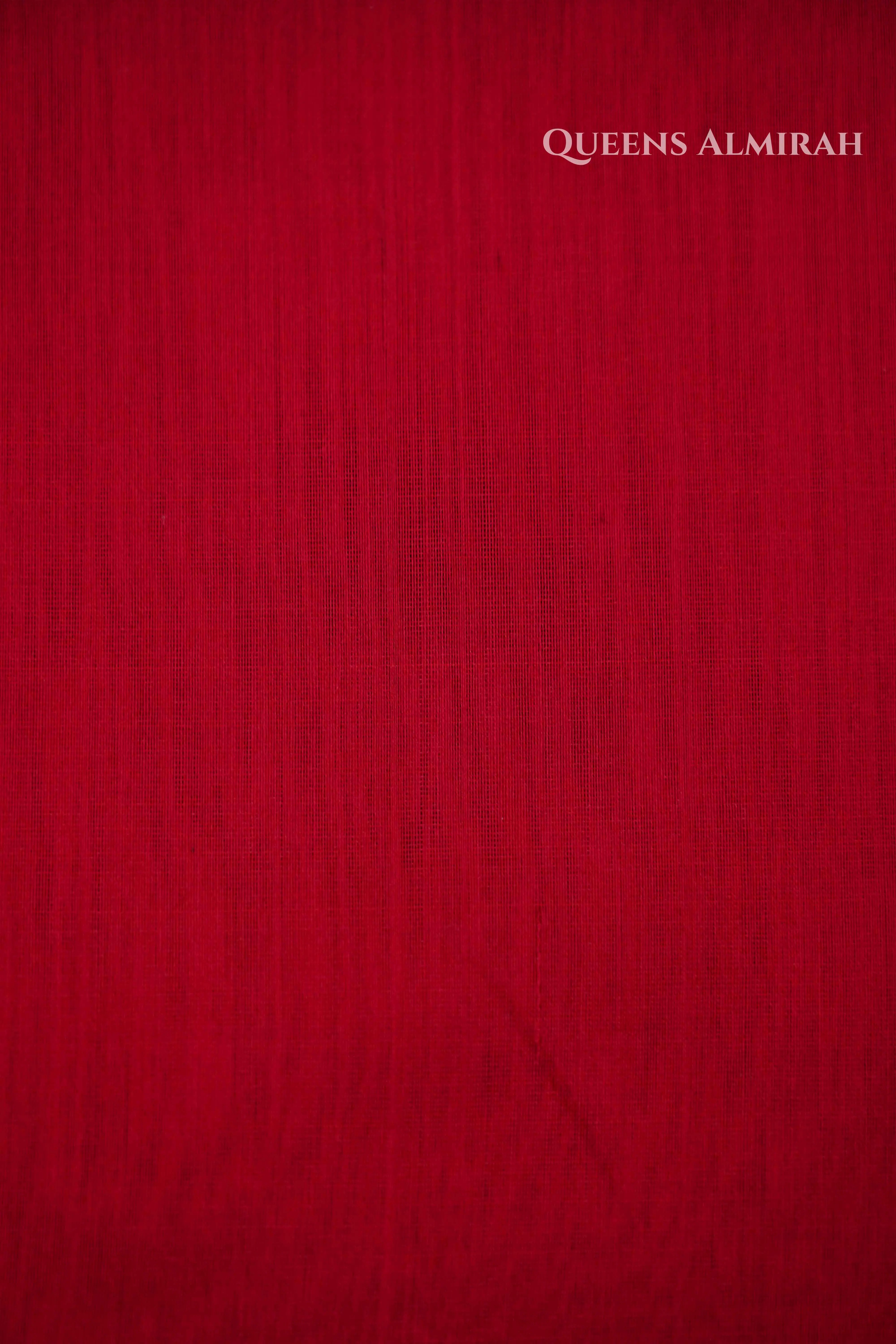 Maroon Maheshwari Silk Cotton Saree QUEENS ALMIRAH