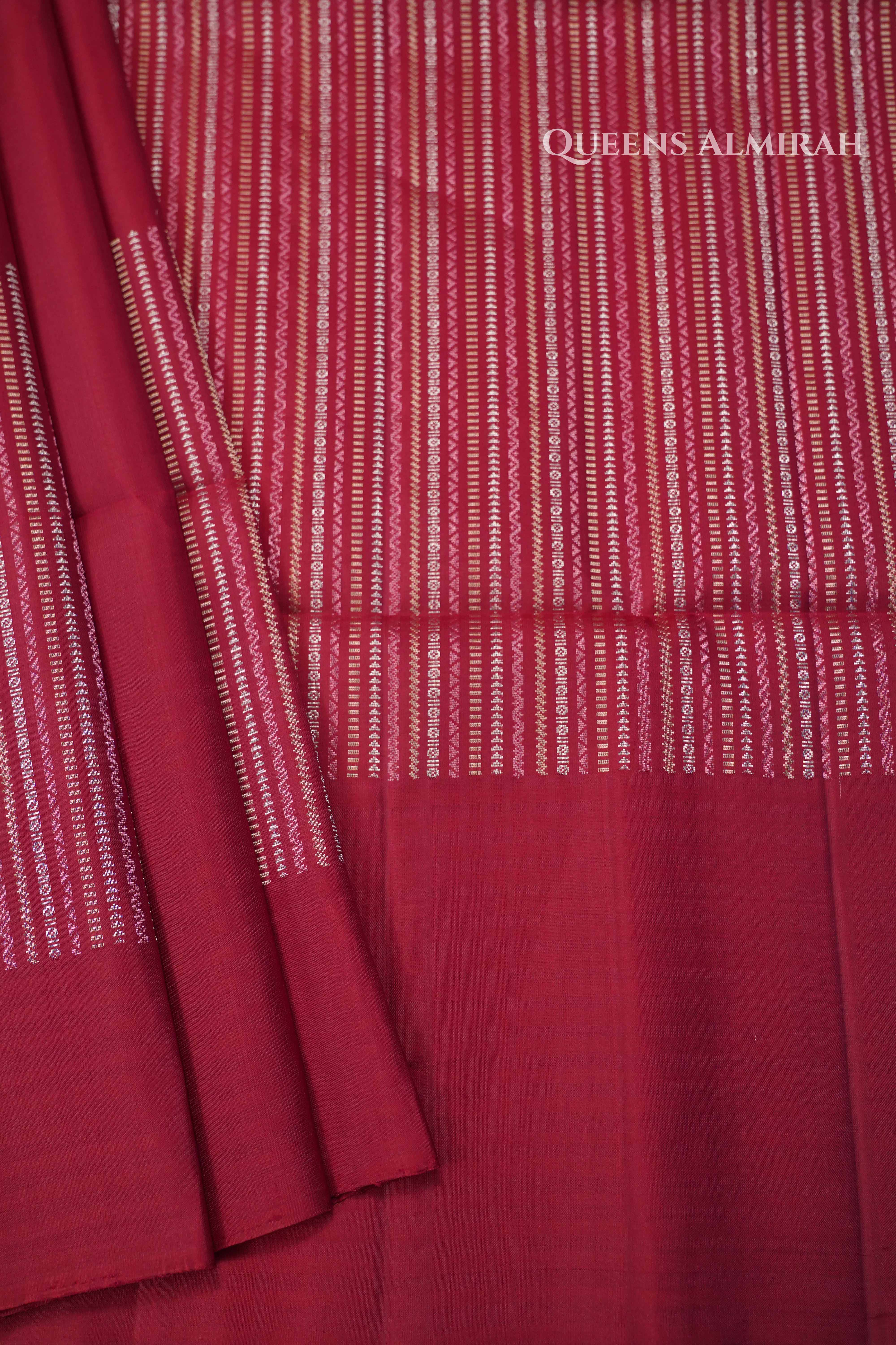 Maroon Pure Soft Silk Saree QUEENS ALMIRAH