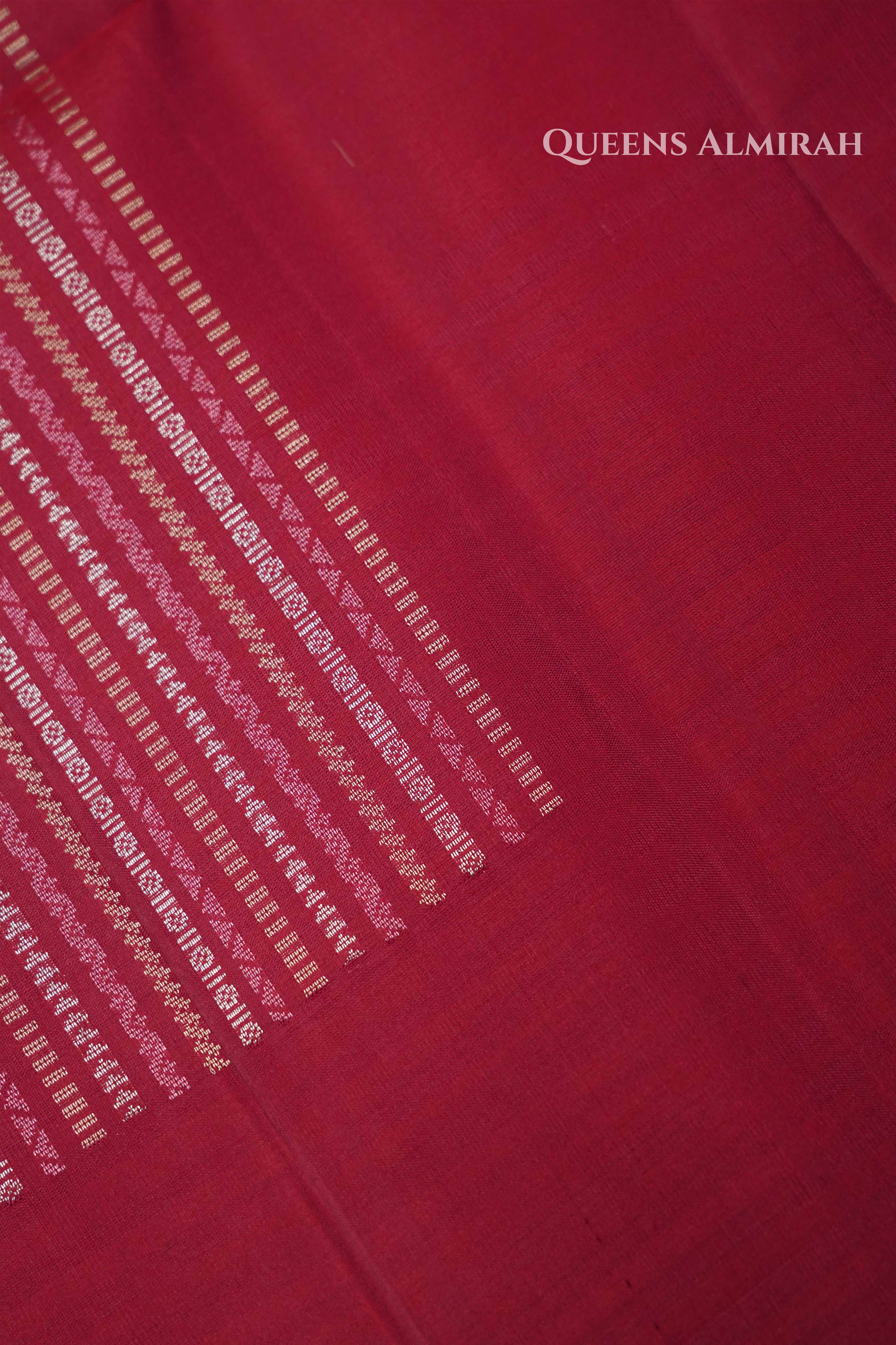 Maroon Pure Soft Silk Saree QUEENS ALMIRAH