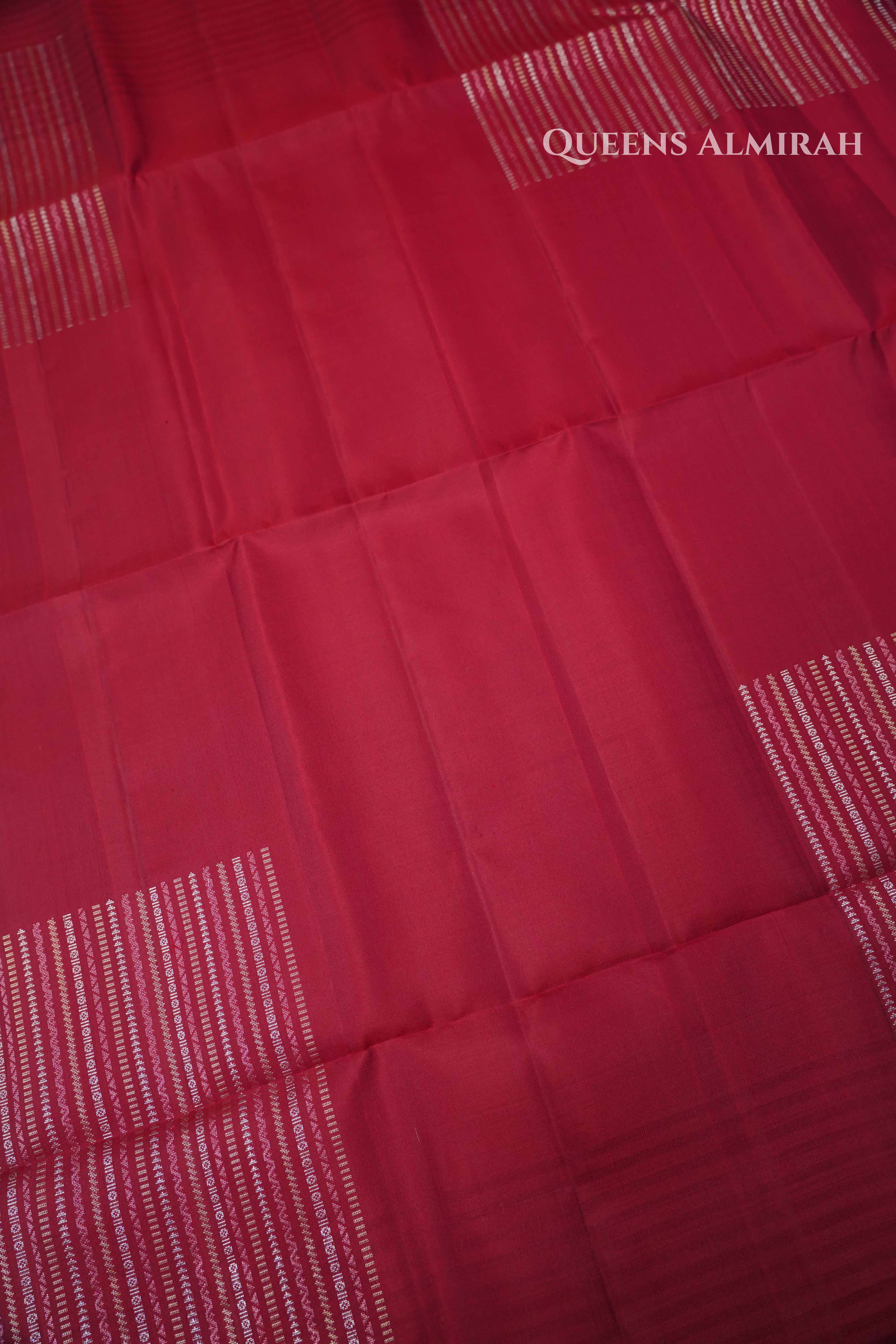 Maroon Pure Soft Silk Saree QUEENS ALMIRAH