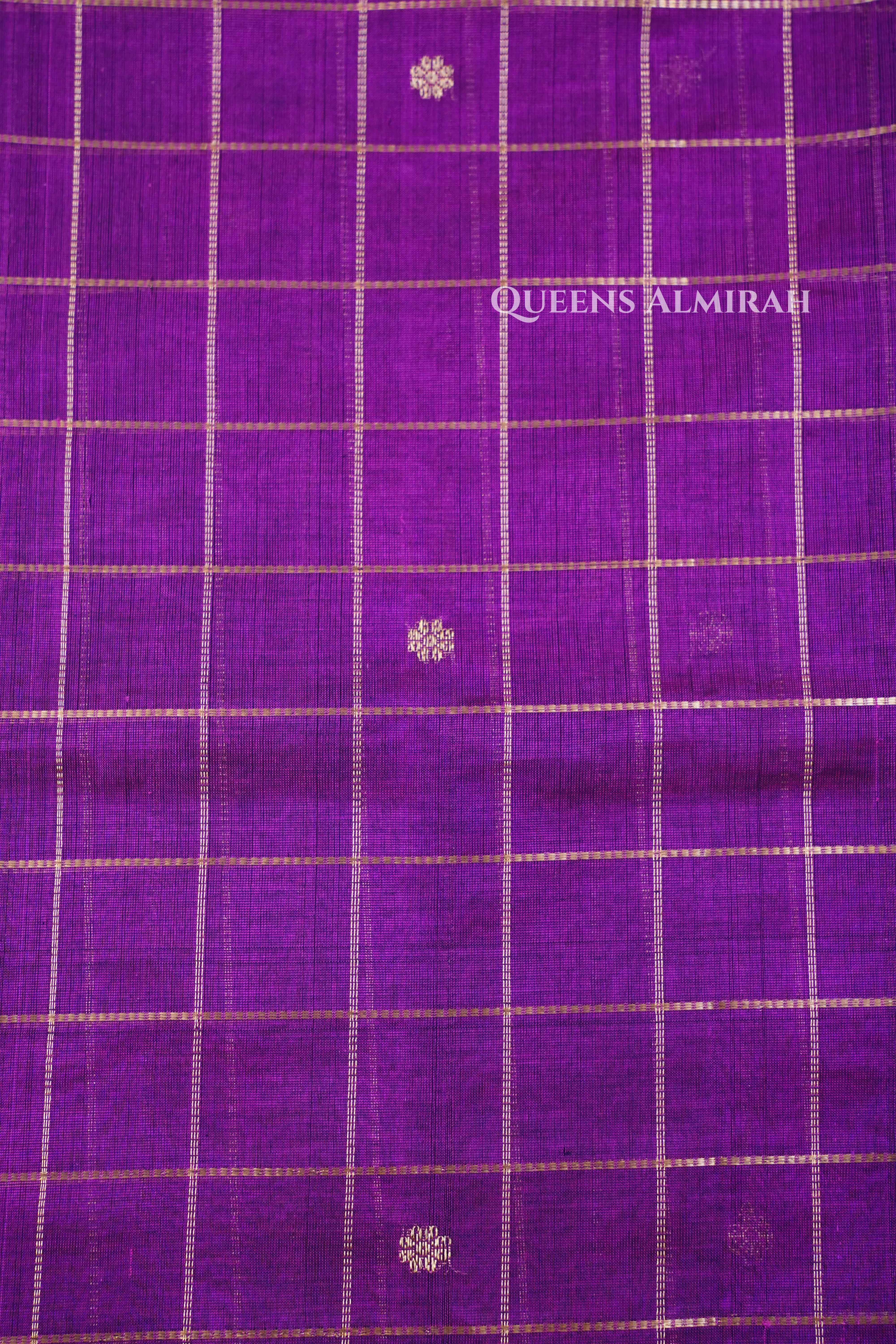 Mulberry Purple -Karaikudi Chettinad Silk Cotton Saree QUEENS ALMIRAH