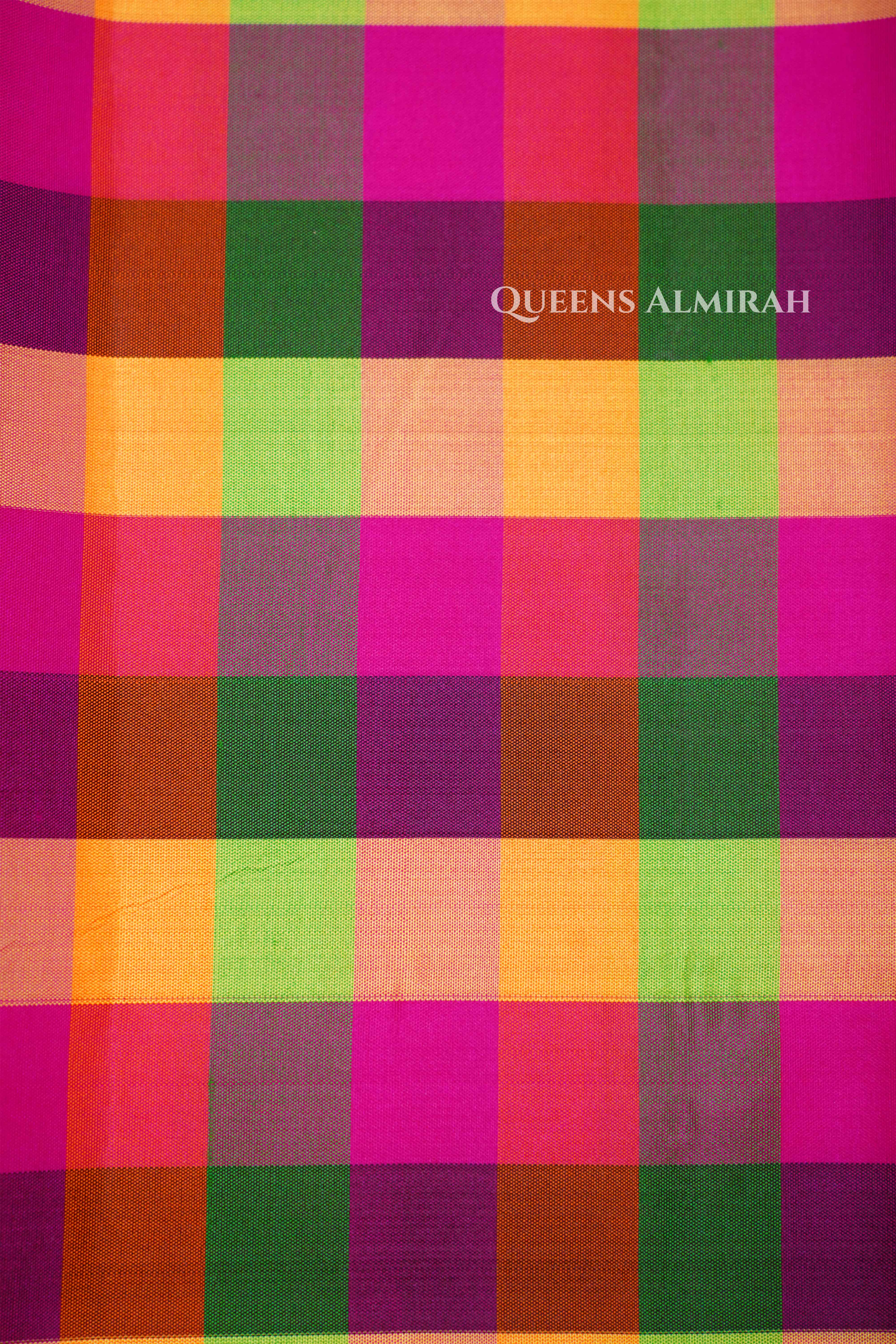 Multi Checks Kuravanji Silk Saree .. QUEENS ALMIRAH