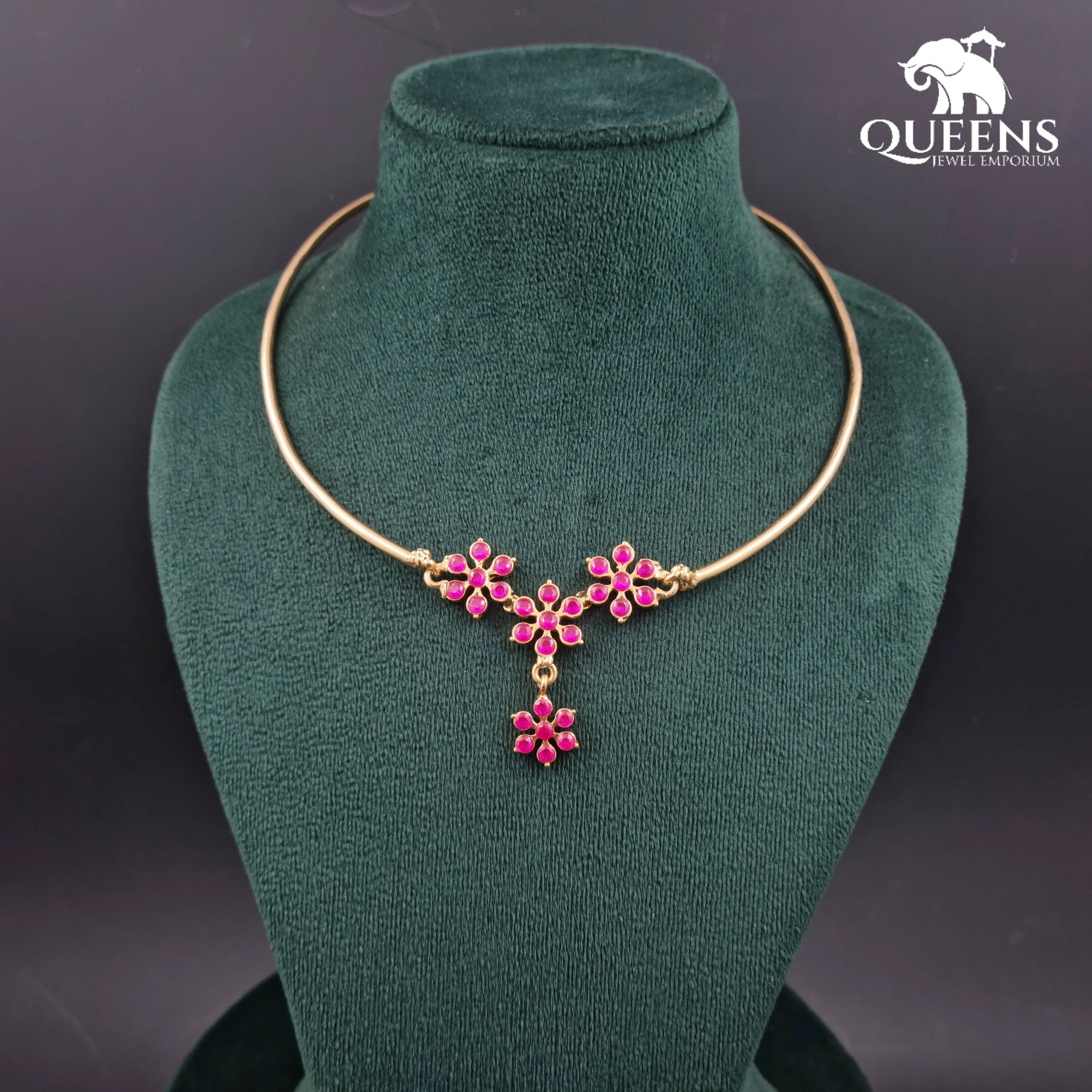 NADHIYA FLORAL NECKLACE - Queens Jewel Emporium