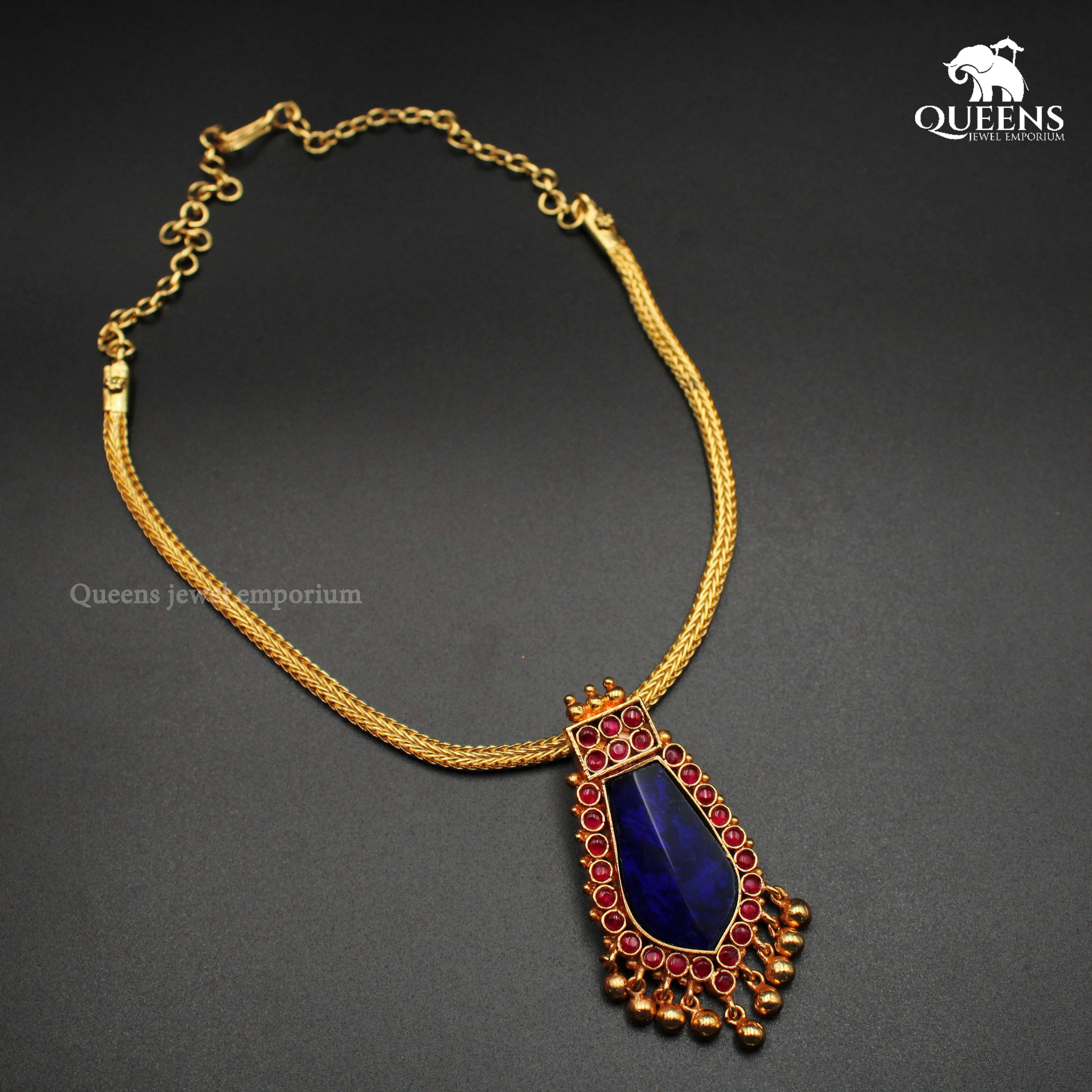 NAGAPADAM PENDANT - BLUE - Queens Jewel Emporium
