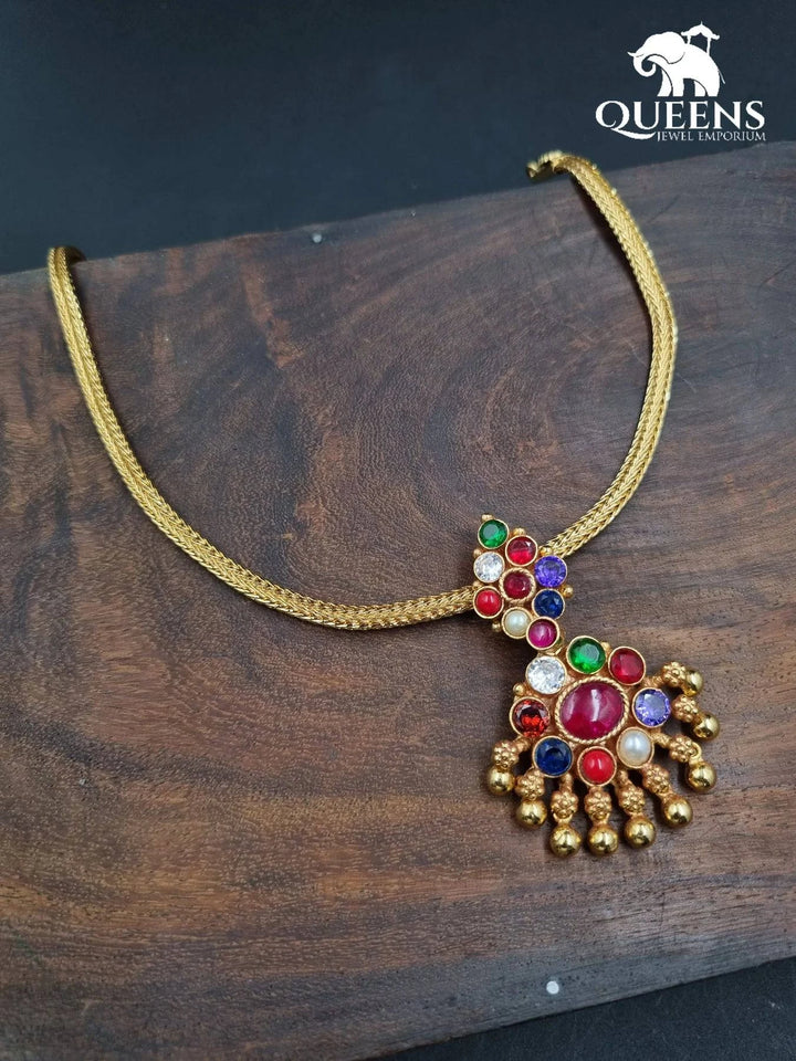 SEETHAMBARI NAVARATNA PENDANT - Queens Jewel Emporium