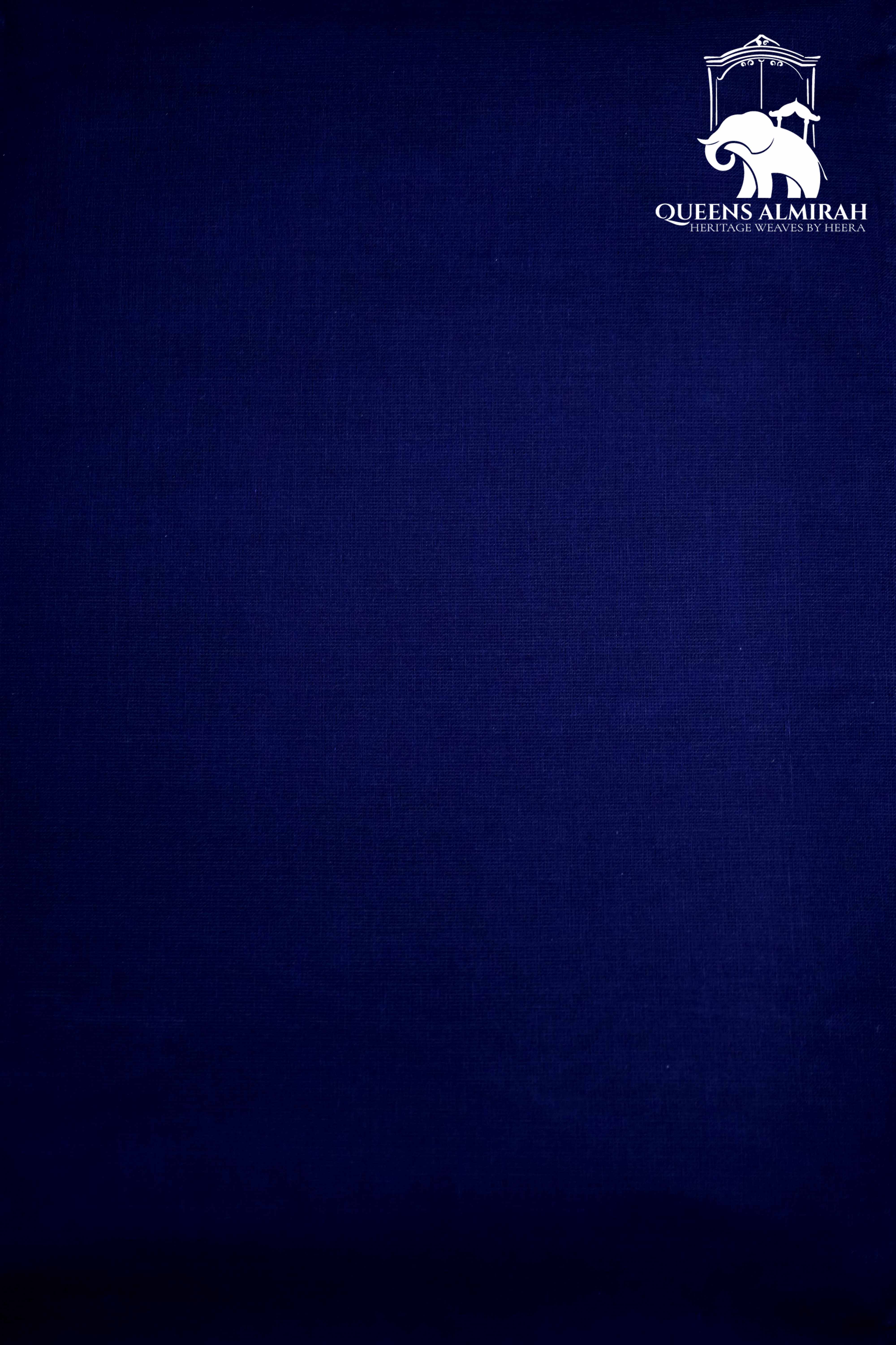 NAVY BLUE WITH GRAPE PURPLE KANCHI COTTON SAREE - Queens Jewel Emporium