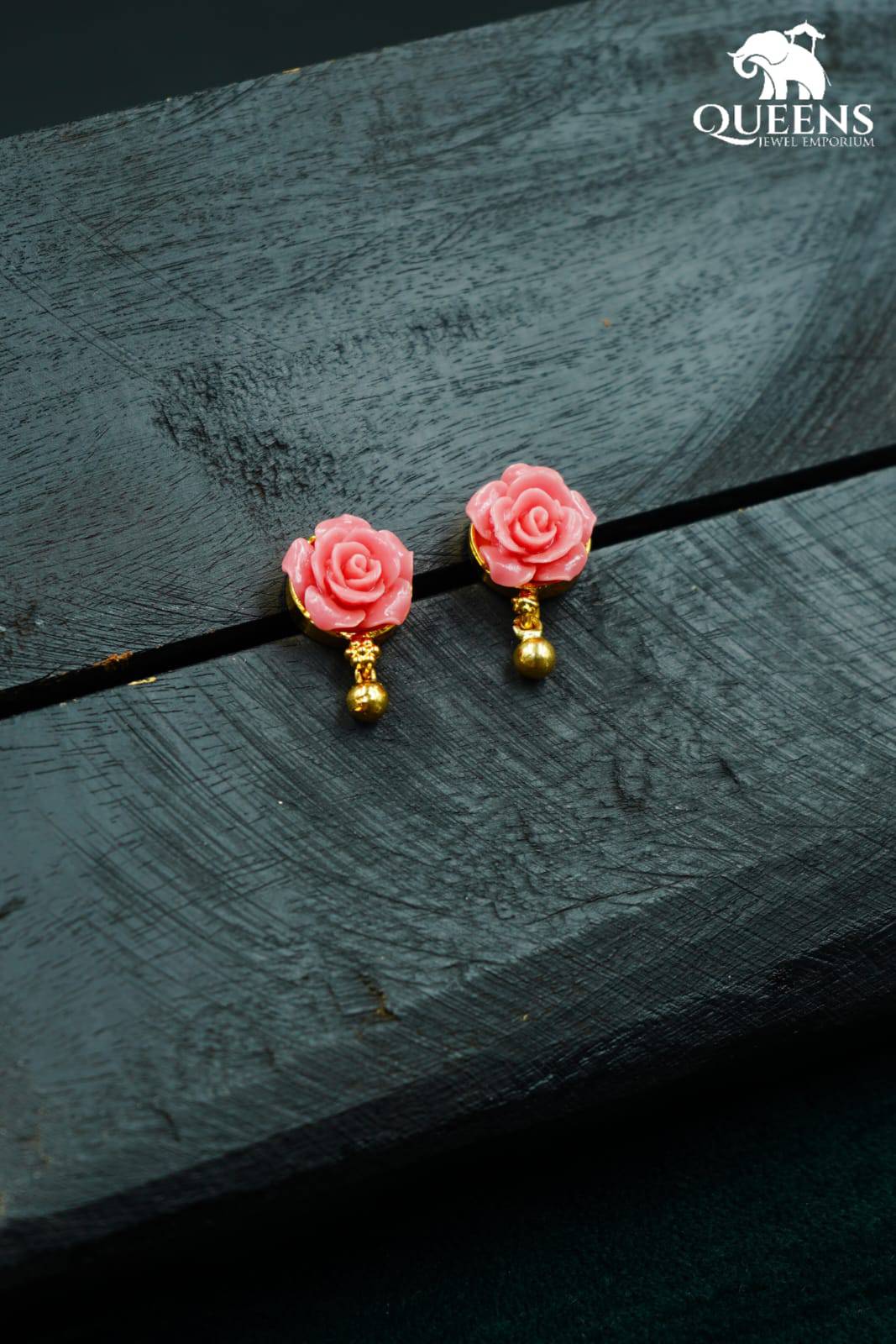 NEHA ROSE CORAL EARRINGS - Queens Jewel Emporium