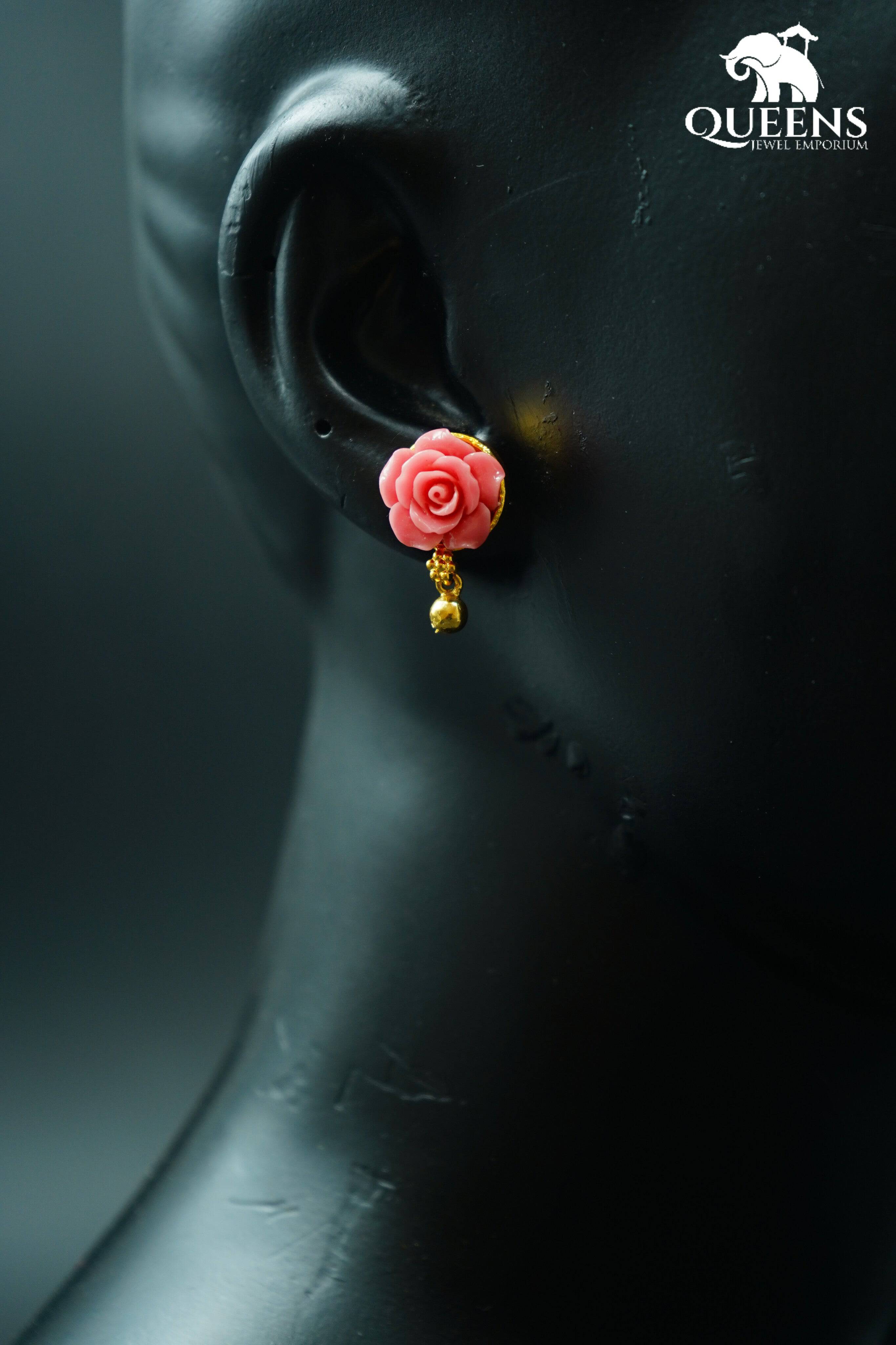 NEHA ROSE CORAL EARRINGS - Queens Jewel Emporium