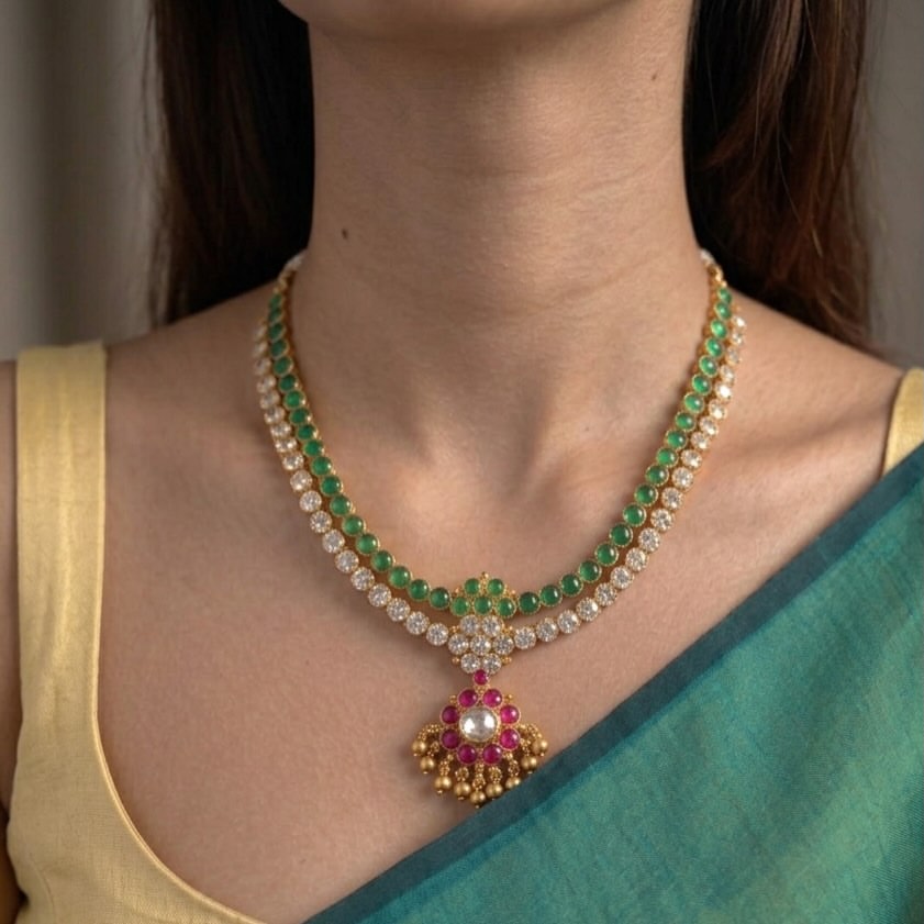 Rangoon Adigai White With Green