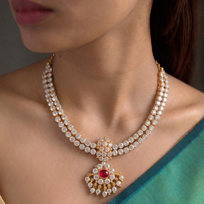 Rangoon Adigai White With Red
