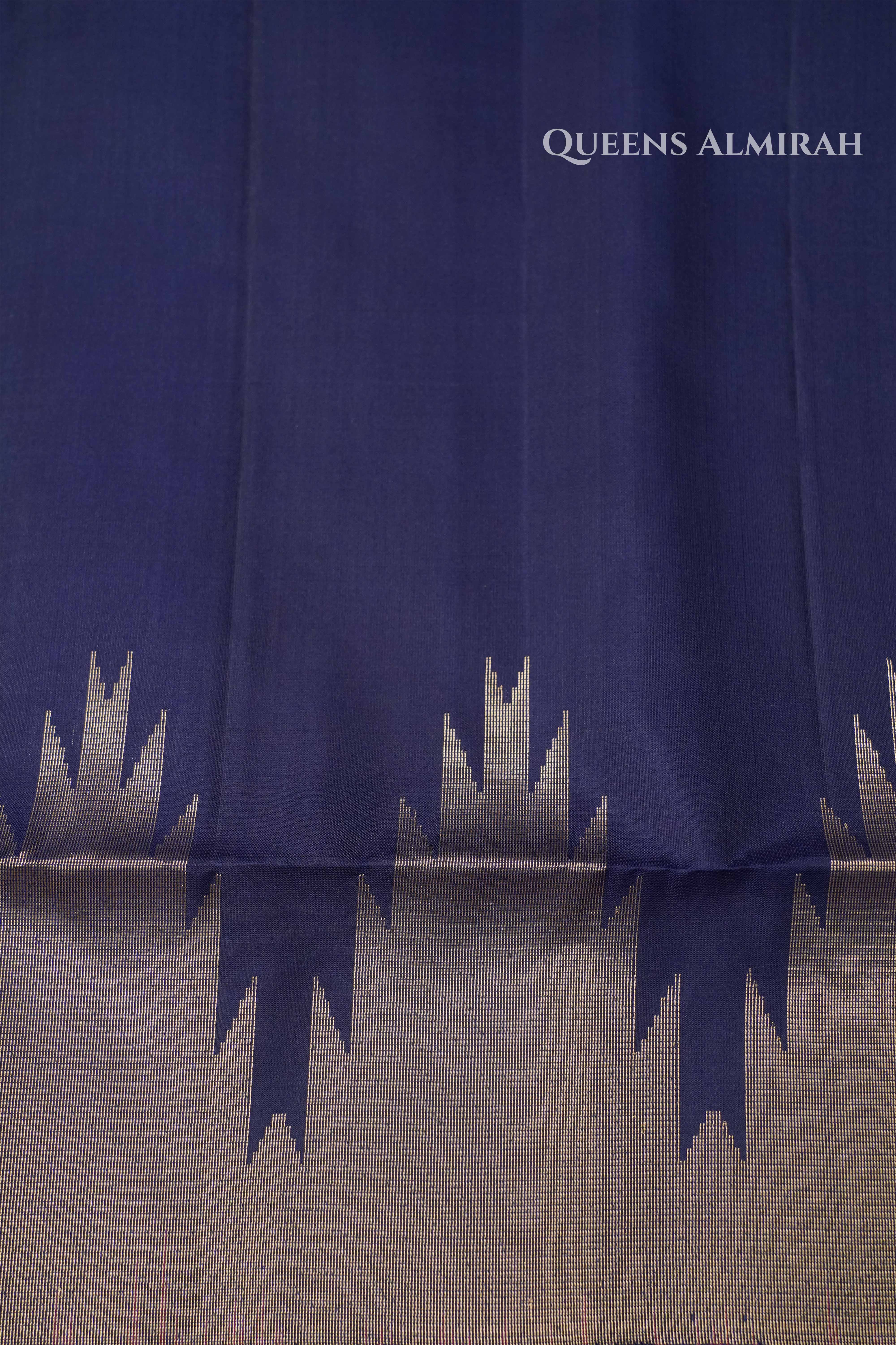 Navy Blue With Pink Pure Soft Silk Saree QUEENS ALMIRAH
