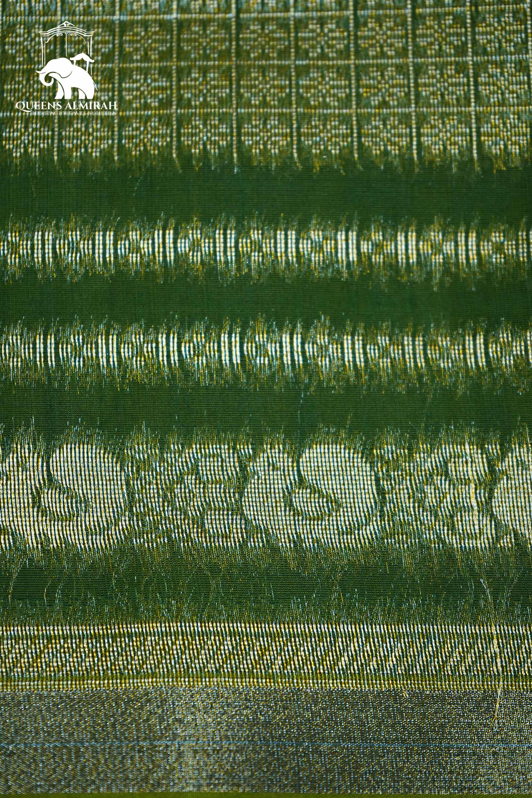 OLIVE GREEN WITH WOVEN BORDER SILK COTTON SAREE - Queens Jewel Emporium