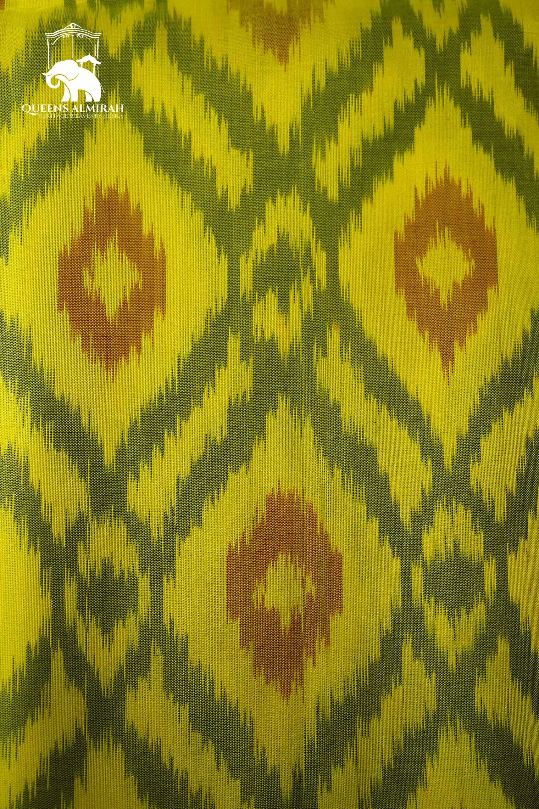 OLIVE YELLOW WITH CHARCOAL BLUE SOFT SILK SAREE - Queens Jewel Emporium