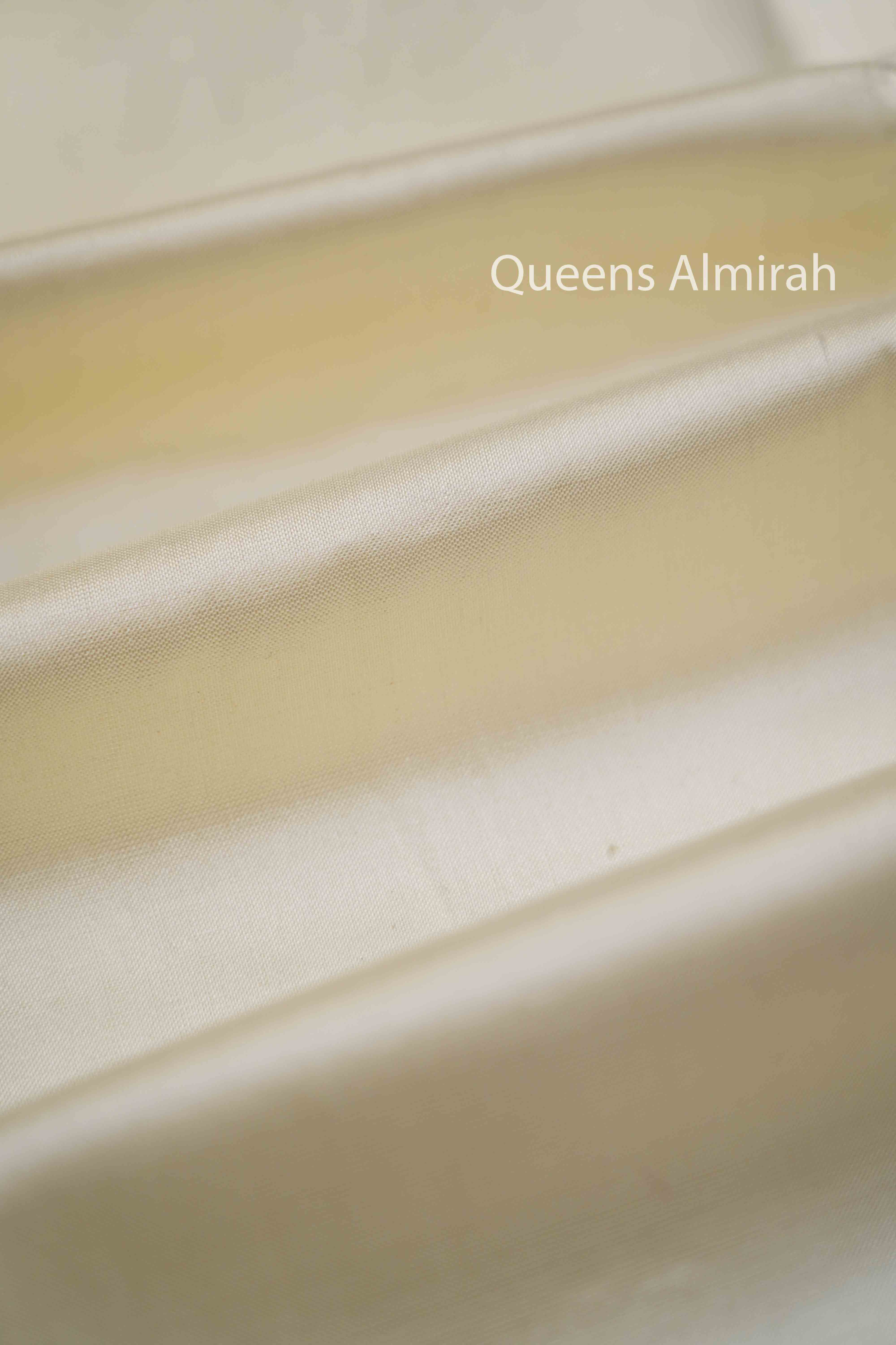 Off White With Royal Purple Pure Ikat Silk Saree - Queens Jewel Emporium