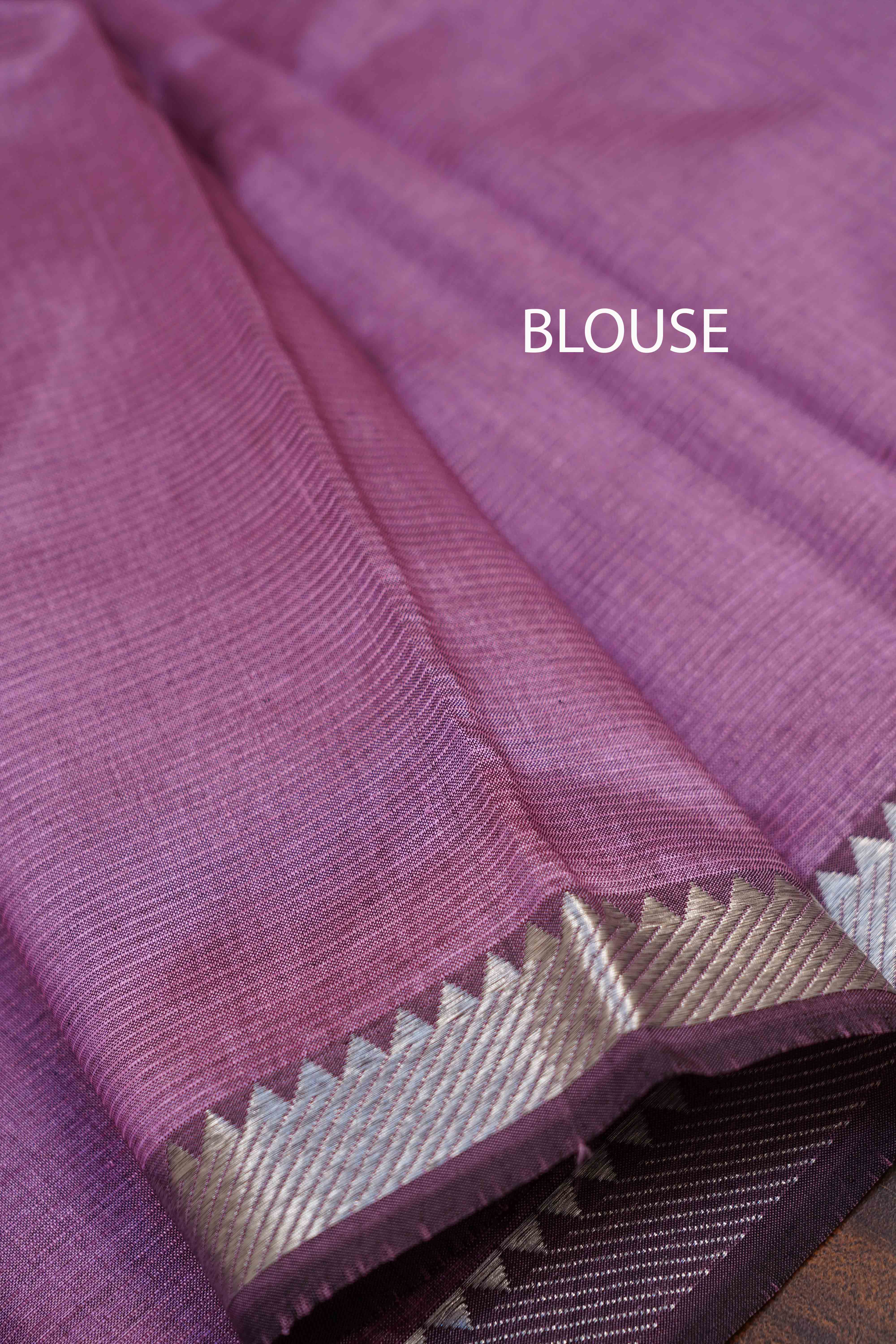 ONION PINK SILVER ZARI BORDER MANGALGIRI SAREE - Queens Jewel Emporium