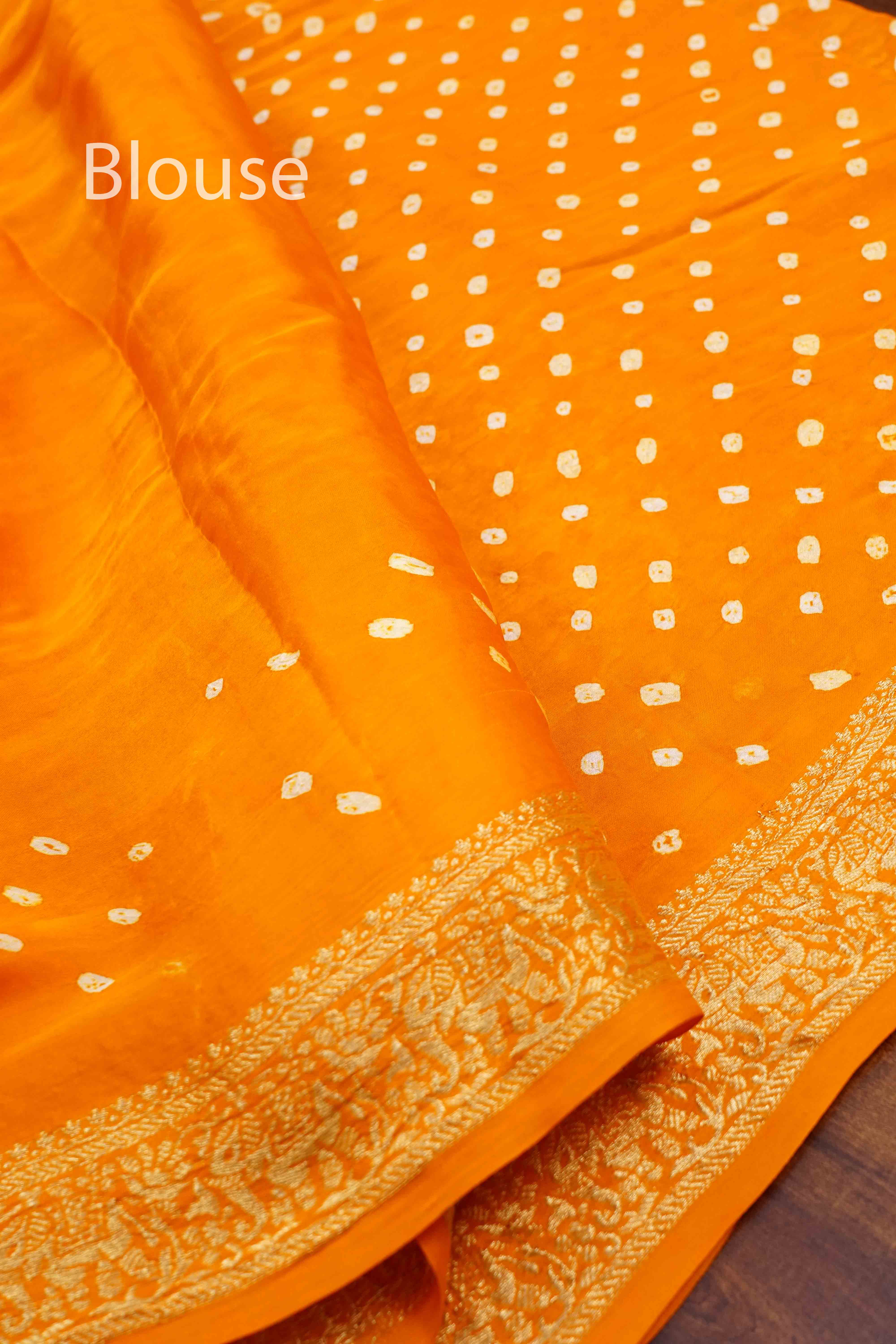 ORANGE MODAL SILK SAREE - Queens Jewel Emporium