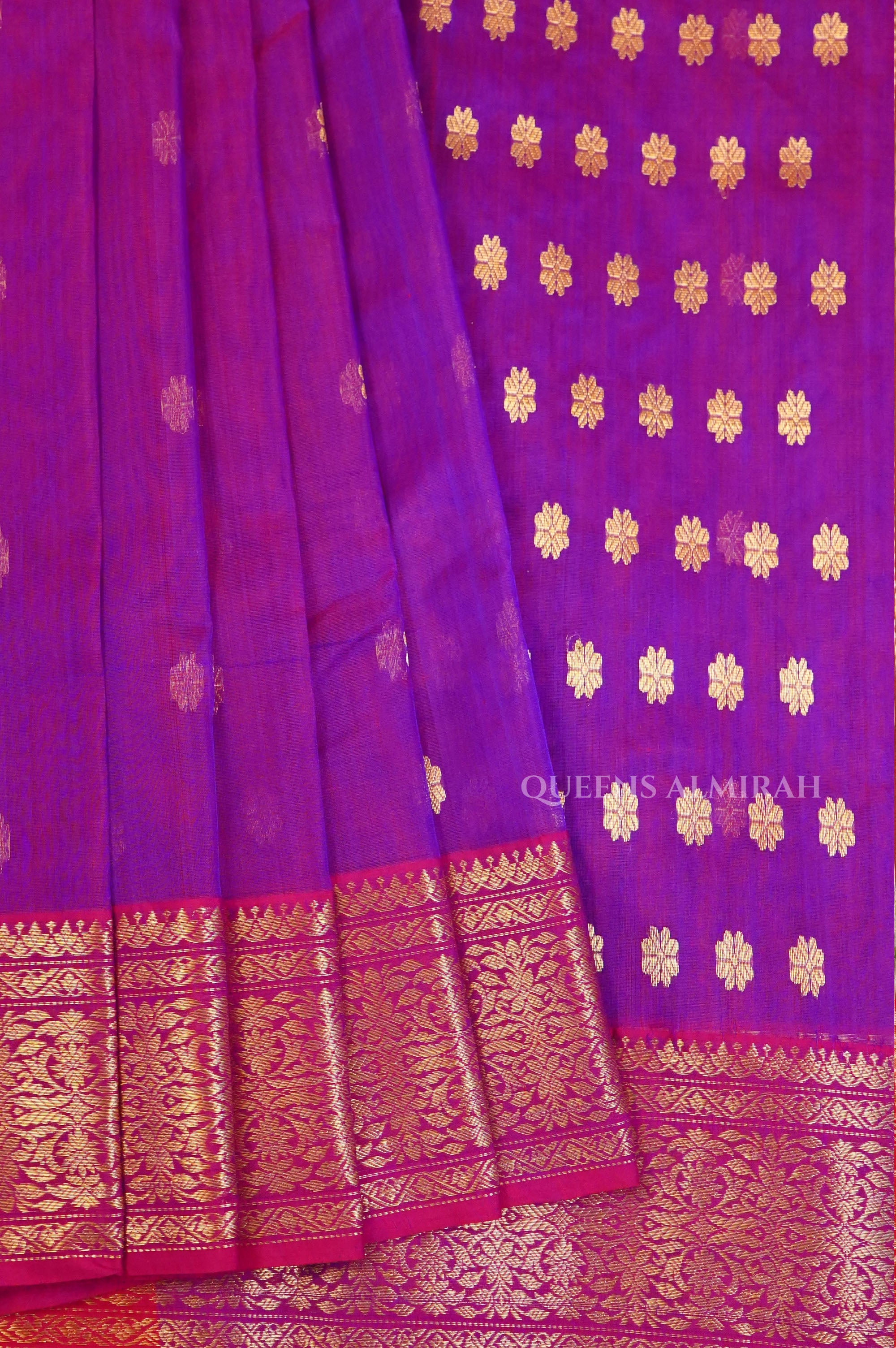 Purple Chanderi Katan Silk Handloom Saree