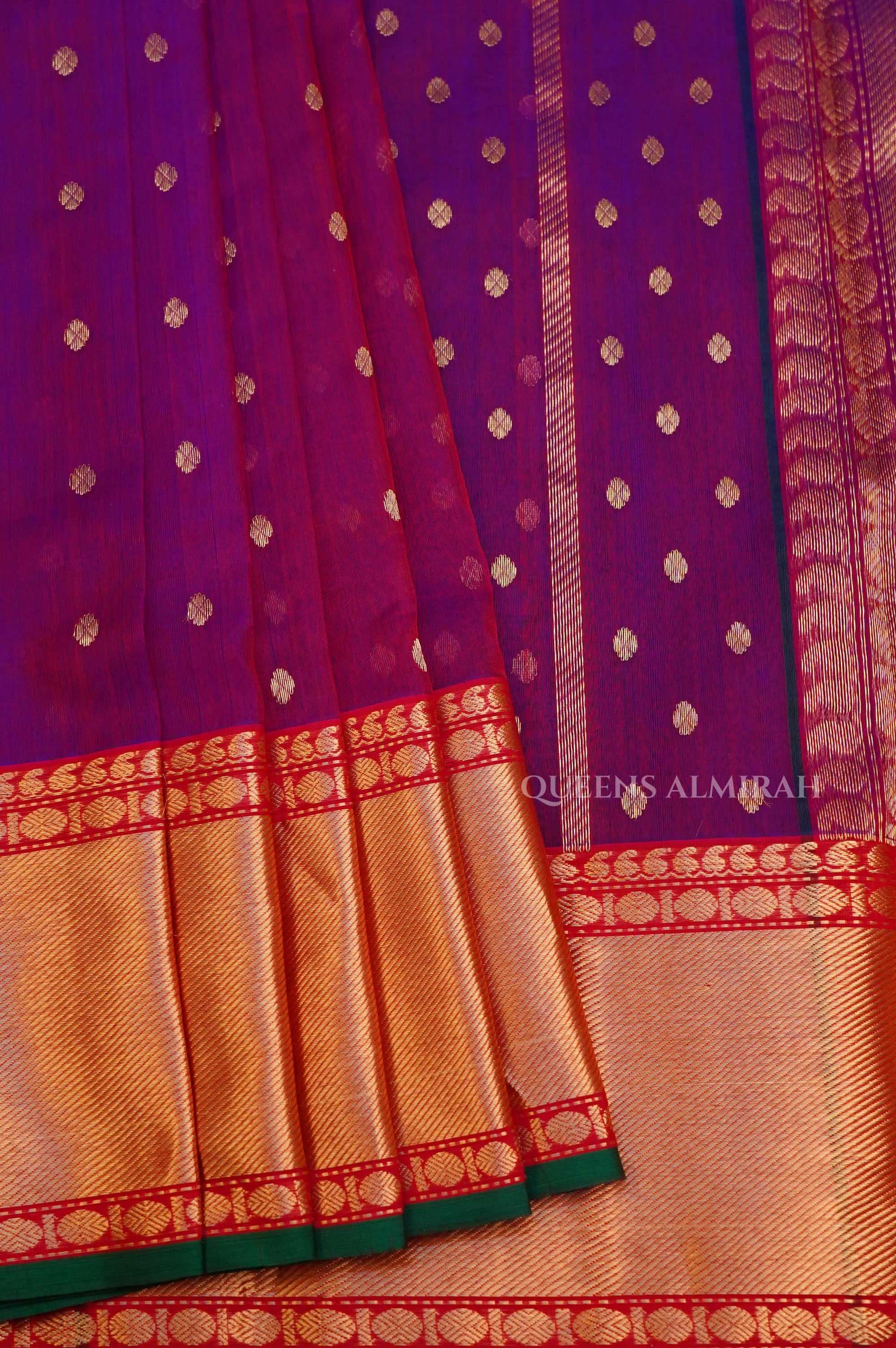 Purple -Traditional Chanderi Katan Silk Handloom Saree