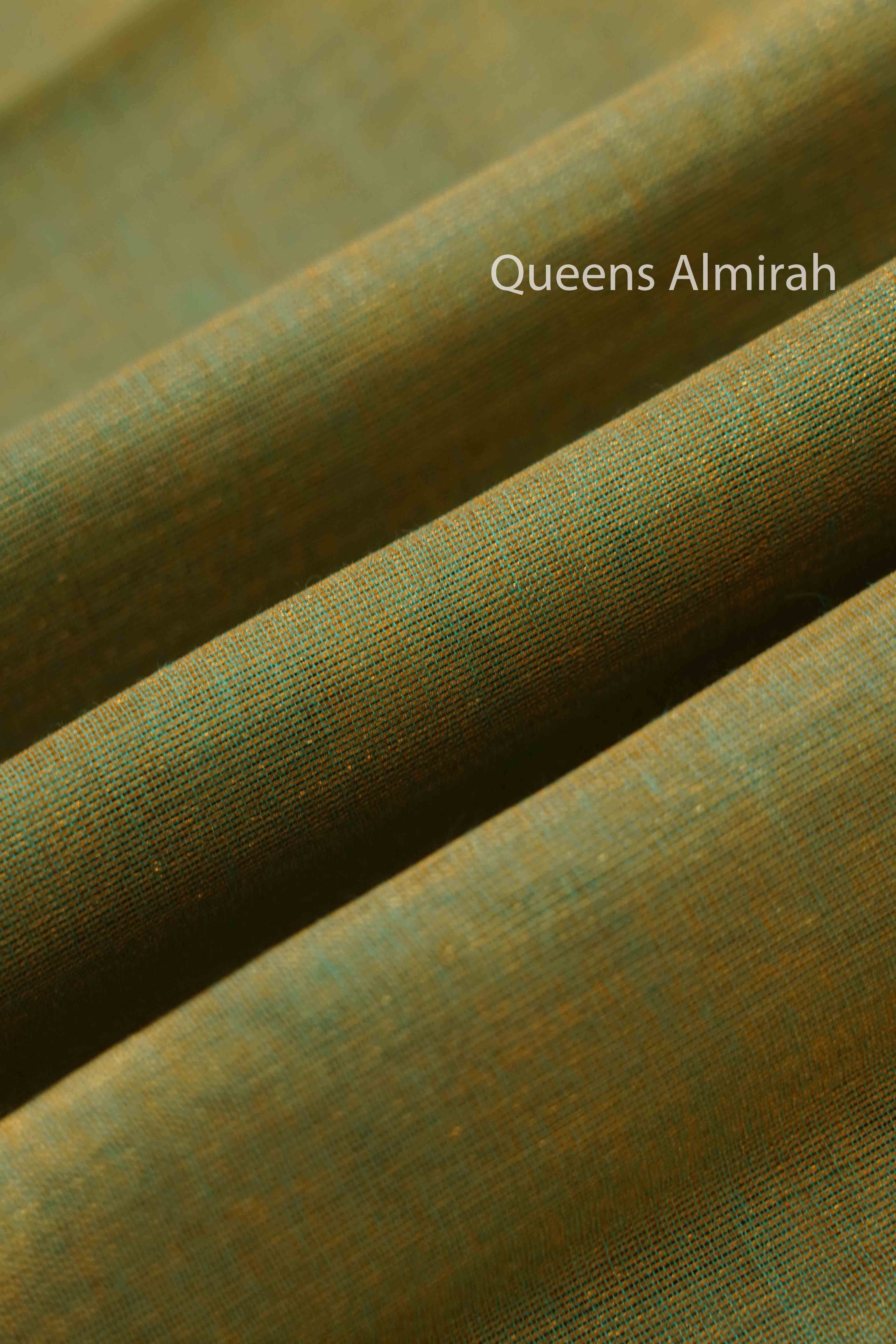 PASTEL GREEN LINEN TISSUE SAREE - Queens Jewel Emporium