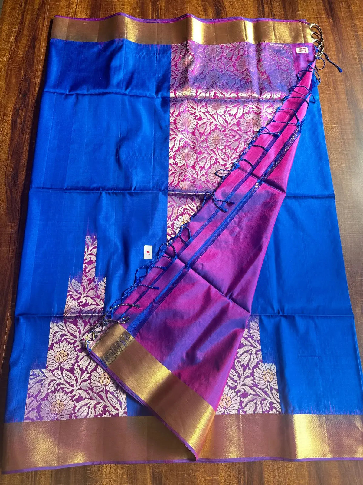 PERSIAN BLUE WITH PURPLE PURE SOFT SILK SAREE - Queens Jewel Emporium