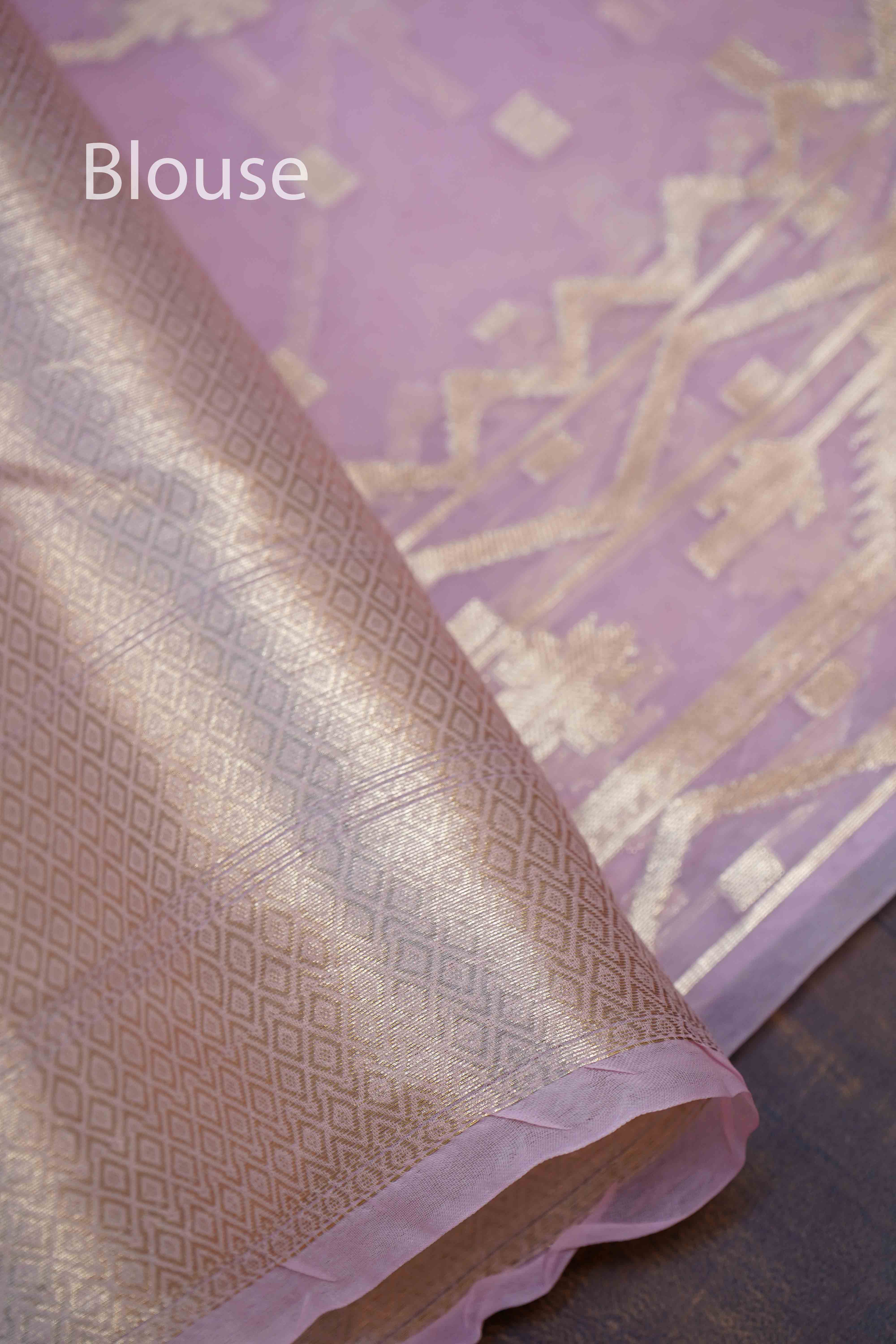 PINK MUSLIN JAMDANI SAREE - Queens Jewel Emporium