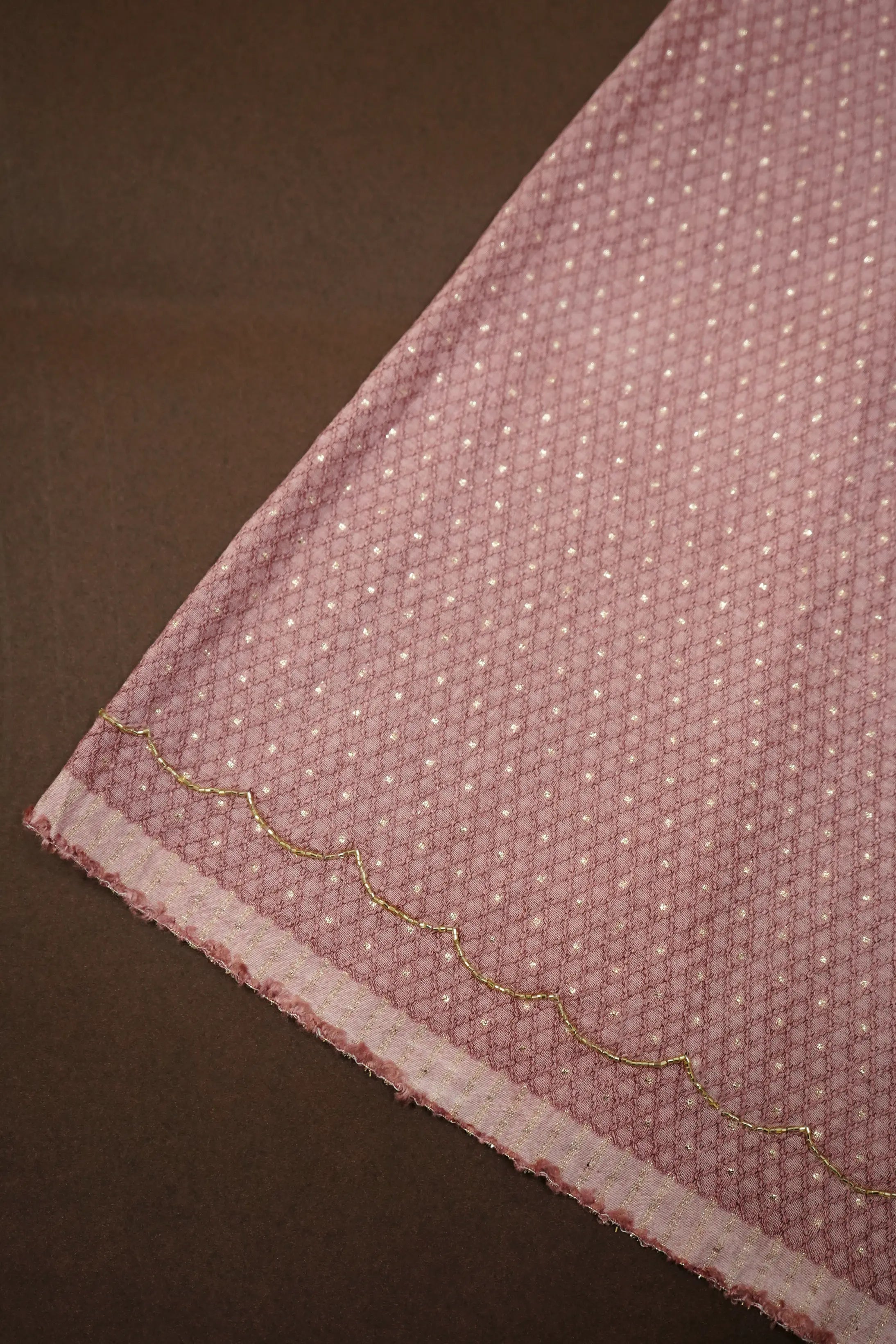 PINKISH TAN TISSUE SAREE - Queens Jewel Emporium