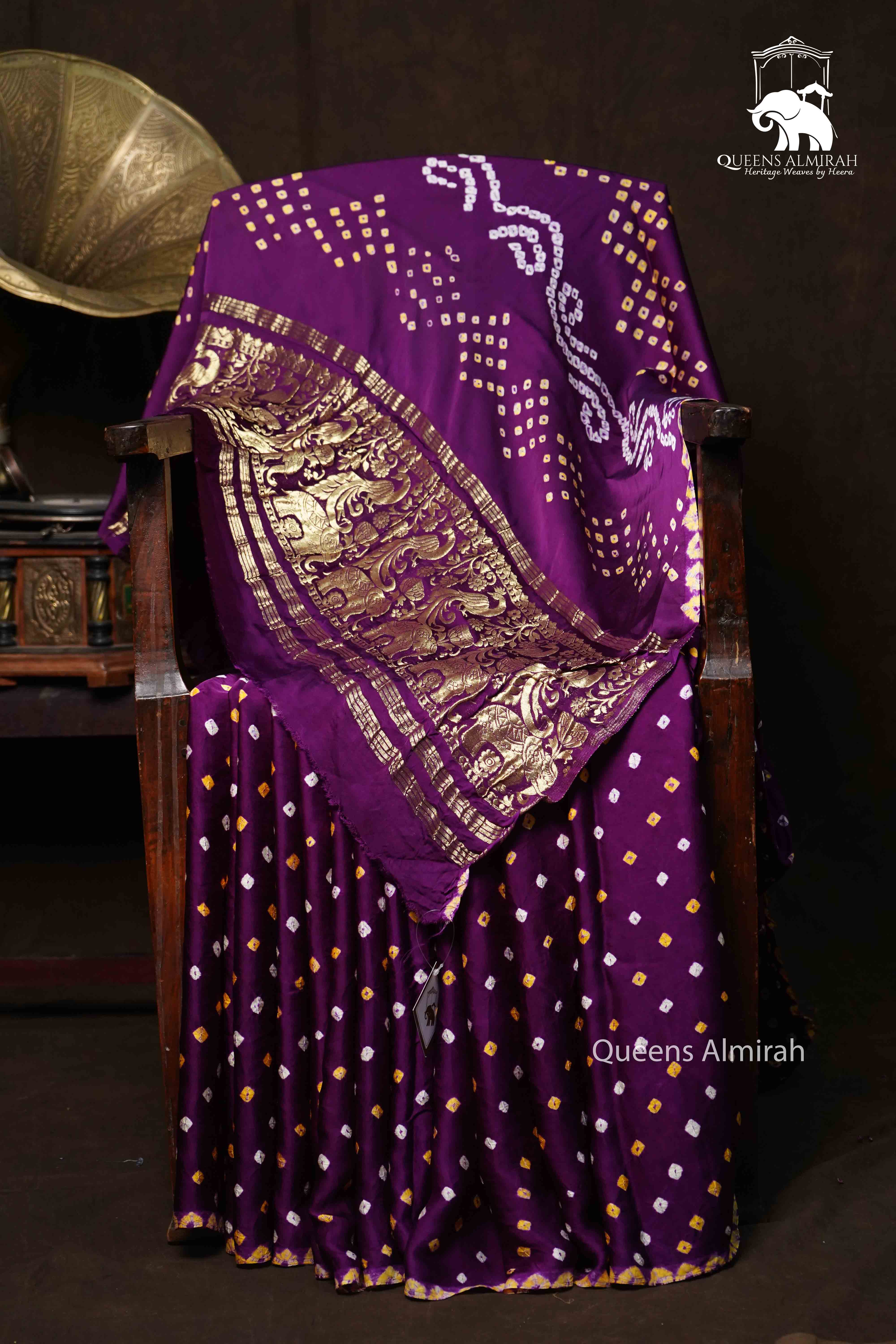 PLUM PURPLE MODAL SILK SAREE - Queens Jewel Emporium