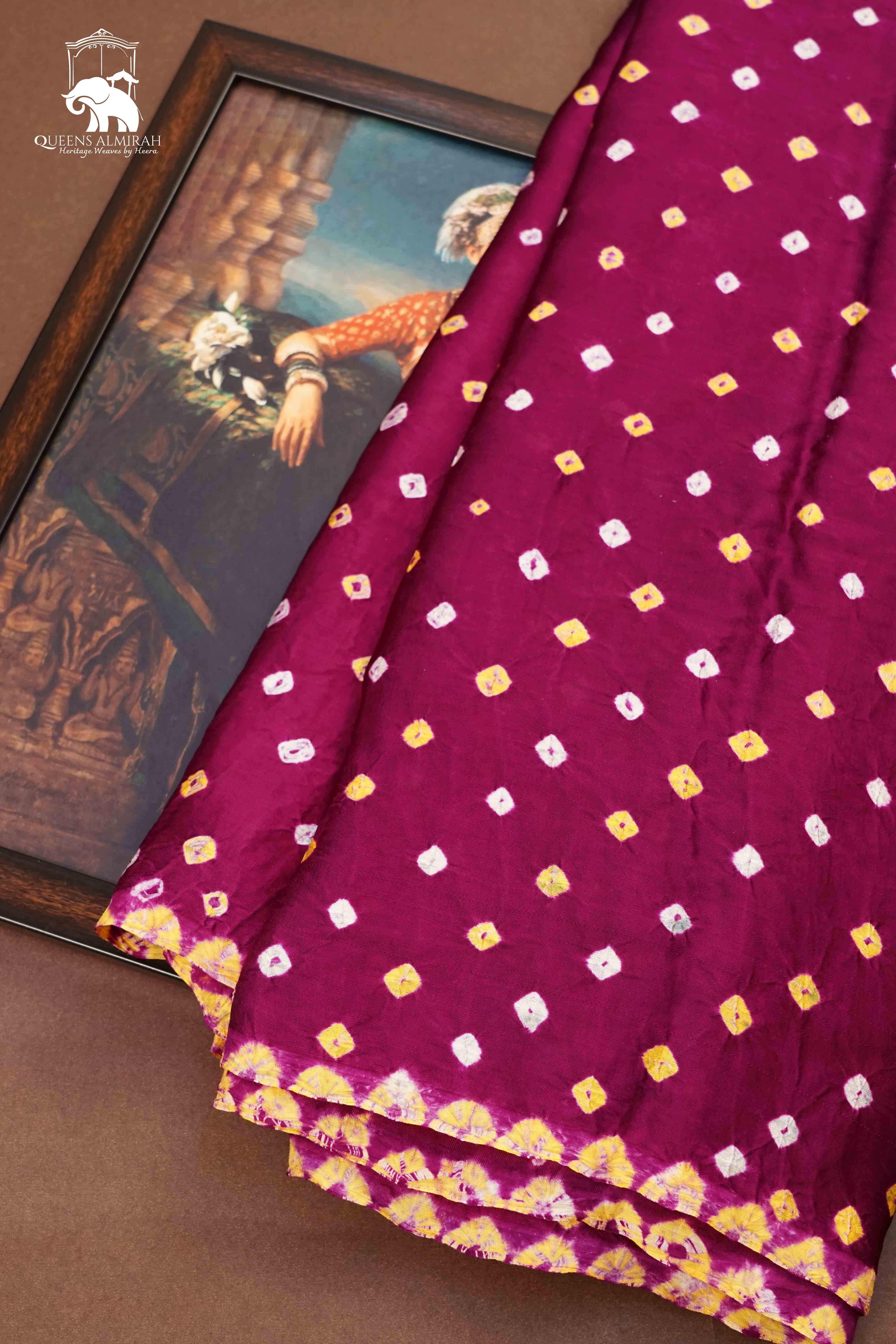 PLUM PURPLE MODAL SILK SAREE - Queens Jewel Emporium