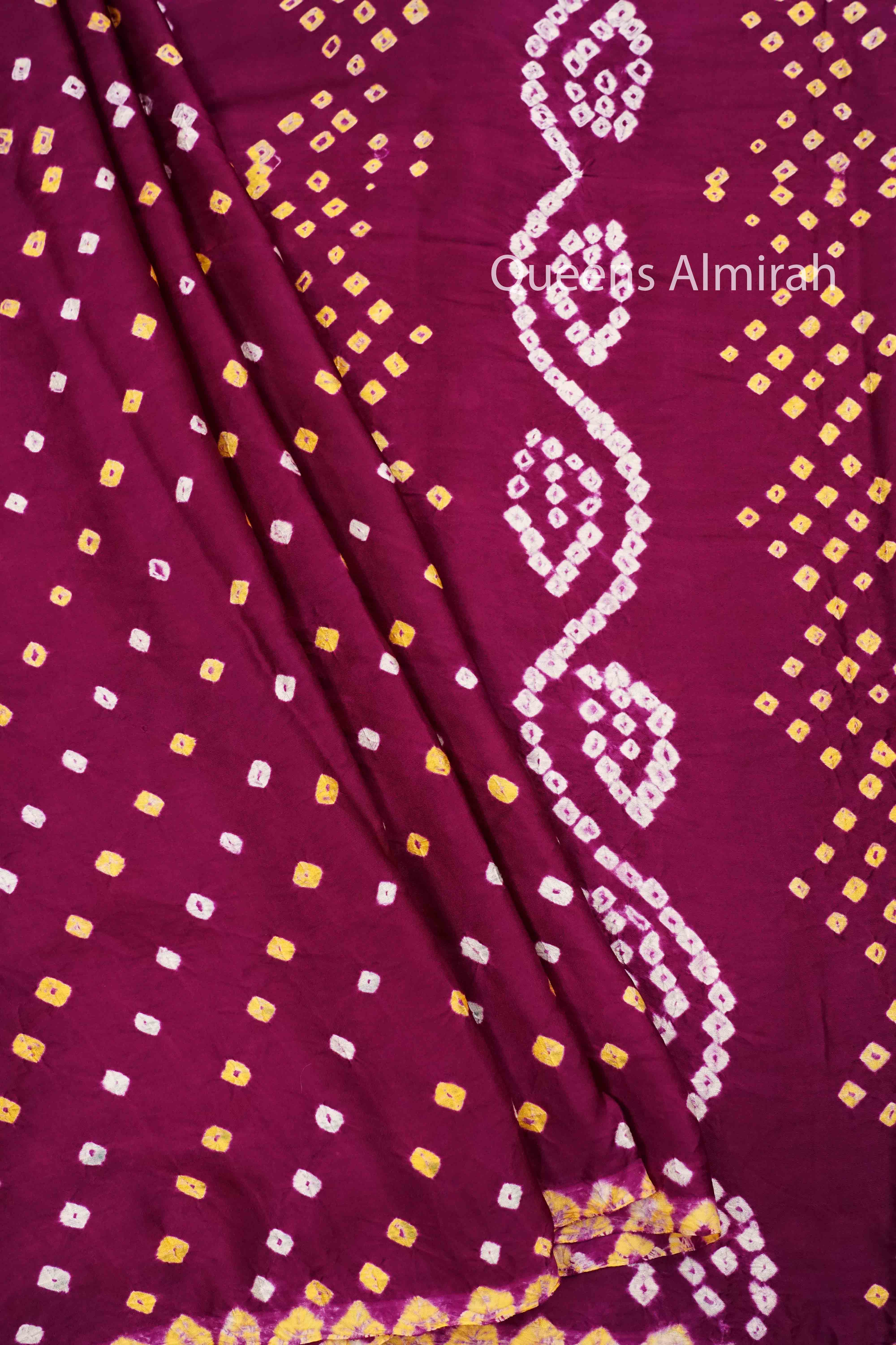 PLUM PURPLE MODAL SILK SAREE - Queens Jewel Emporium