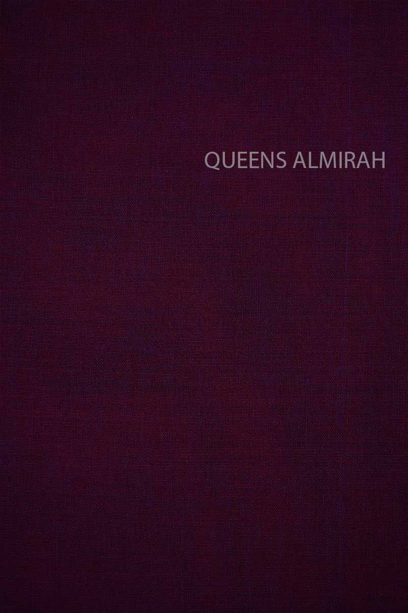 PLUM PURPLE WITH BURNT ORANGE BORDER NARAYANPET COTTON SAREE - Queens Jewel Emporium