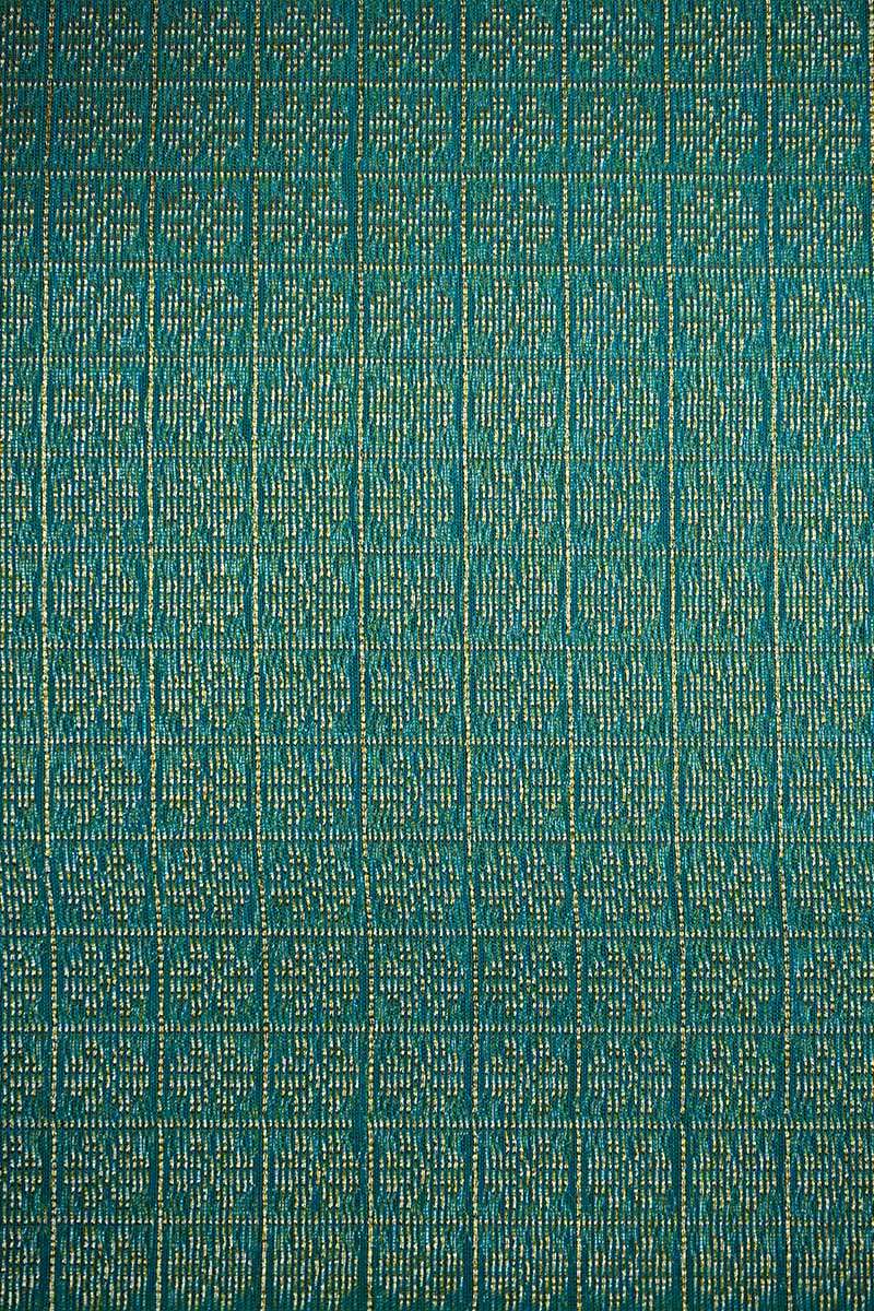 PURE KANCHI SILK COTTON -  ALGAE GREEN WITH WOVEN BORDER SILK COTTON SAREE - Queens Jewel Emporium