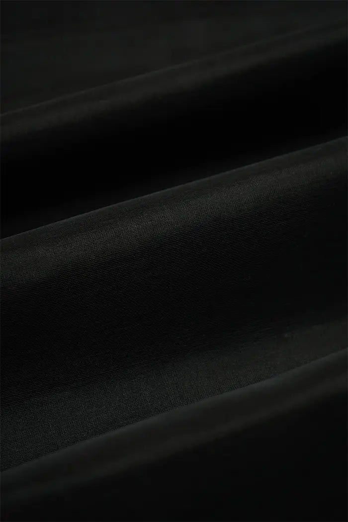 PURE KANCHI SILK COTTON - BLACK WITH OCEAN BLUE - Queens Jewel Emporium