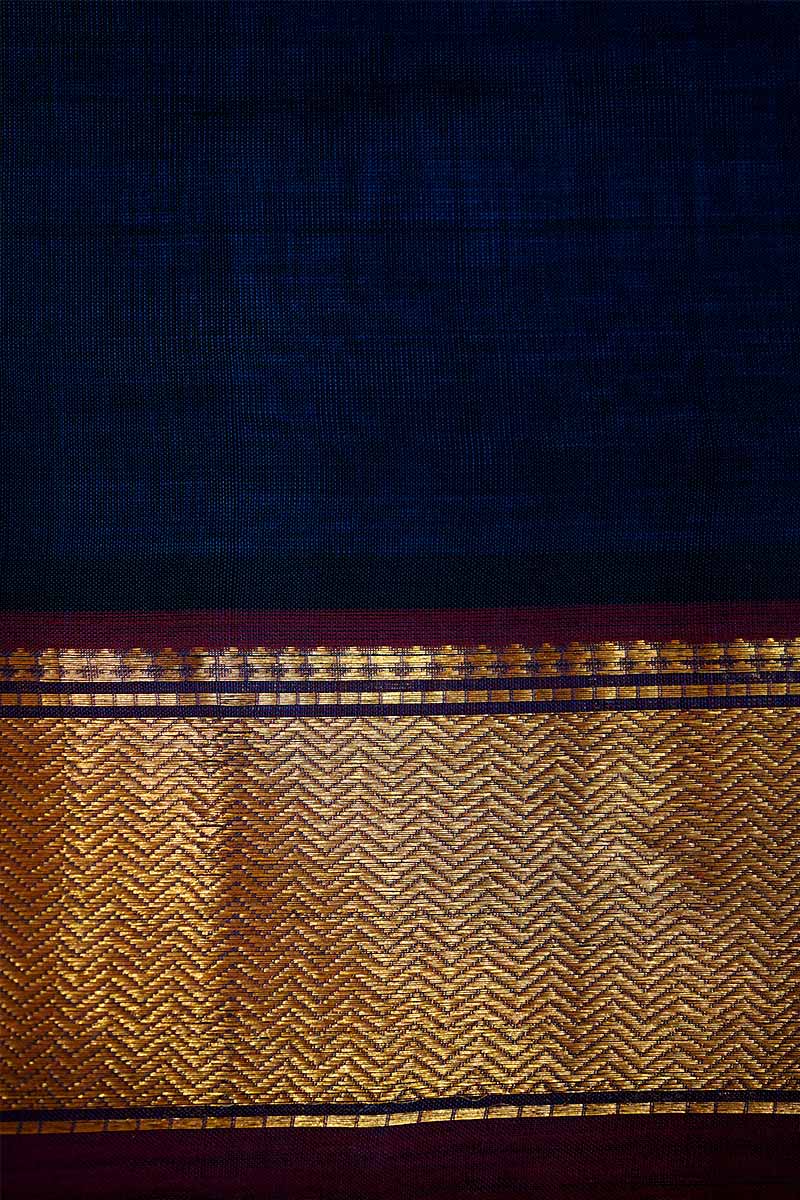 PURE KANCHI SILK COTTON - BRIGHT PINK WITH PURPLE - Queens Jewel Emporium