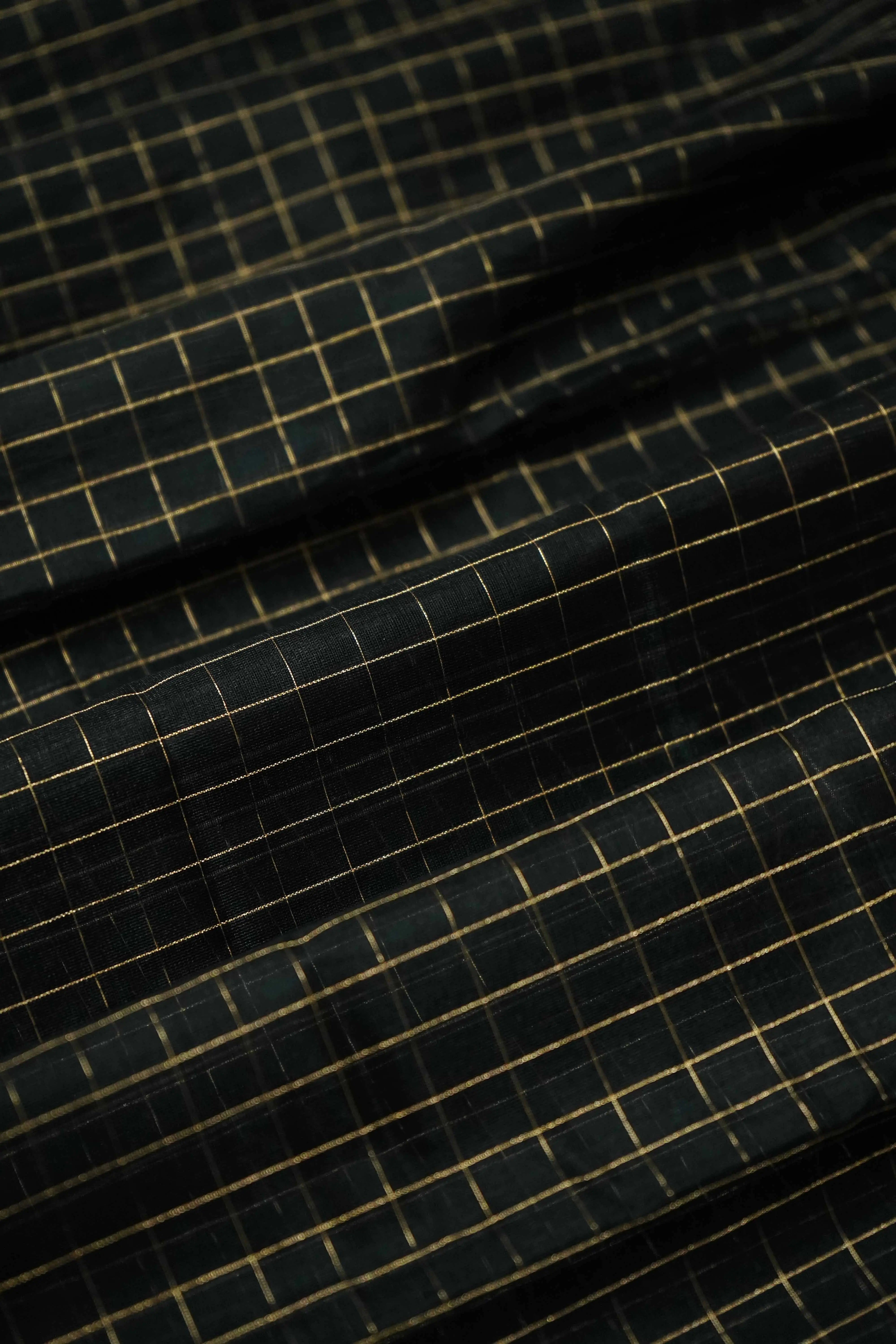 PURE KANCHI SILK COTTON - CHARCOAL WITH WINE - Queens Jewel Emporium