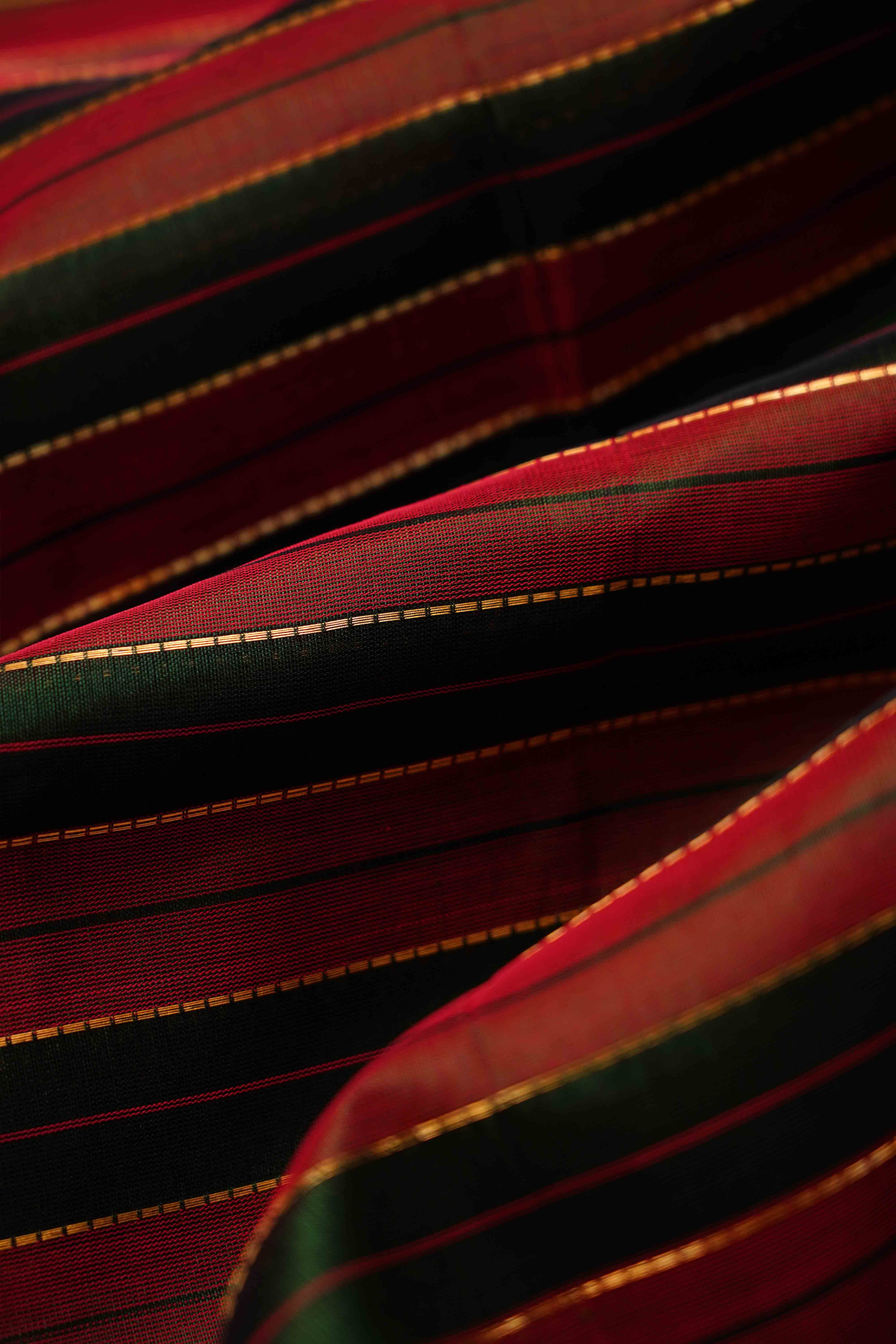 PURE KANCHI SILK COTTON - DARK GREEN WITH JAZBERRYJAM - Queens Jewel Emporium