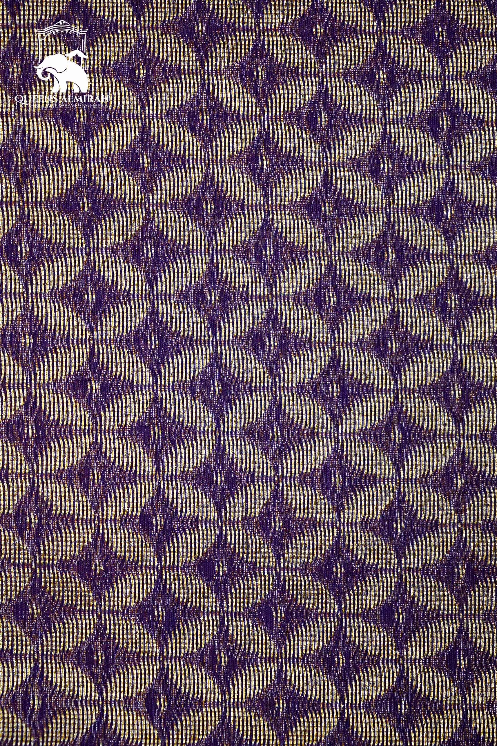 PURE KANCHI SILK COTTON - FOUR PETALS HEATHER PURPLE WITH WOVEN BORDER - Queens Jewel Emporium
