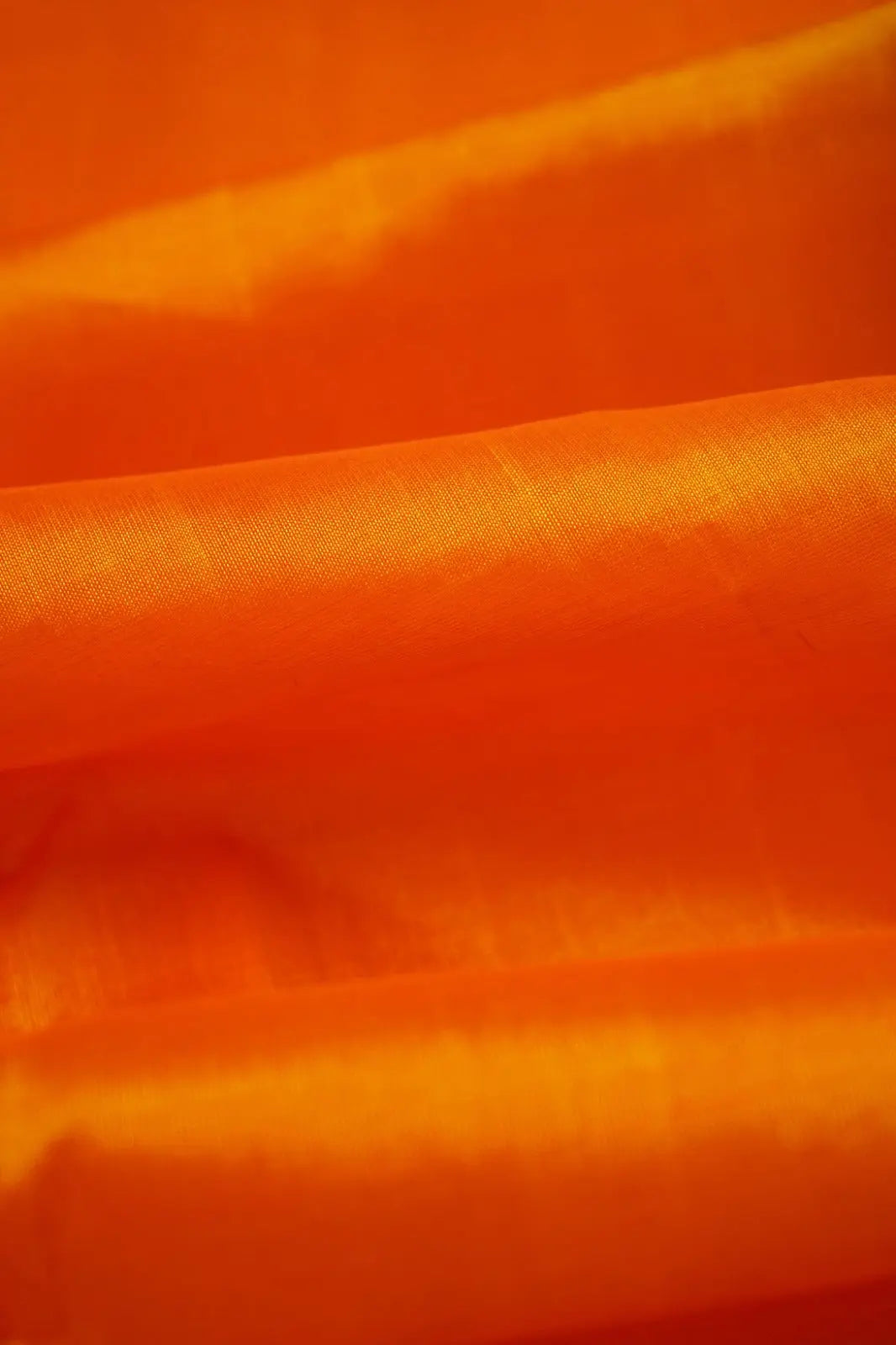 PURE KANCHI SILK COTTON -PUMPKIN ORANGE WITH BLACK BERRY - Queens Jewel Emporium