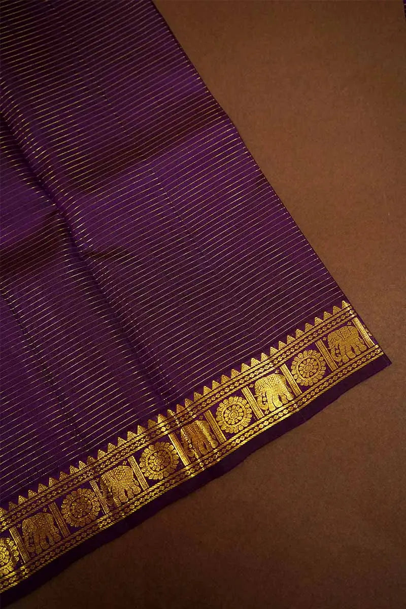 PURE KANCHIVARAM SILK - WINE VAIRA OOSI KANCHIVARAM SAREE - Queens Jewel Emporium