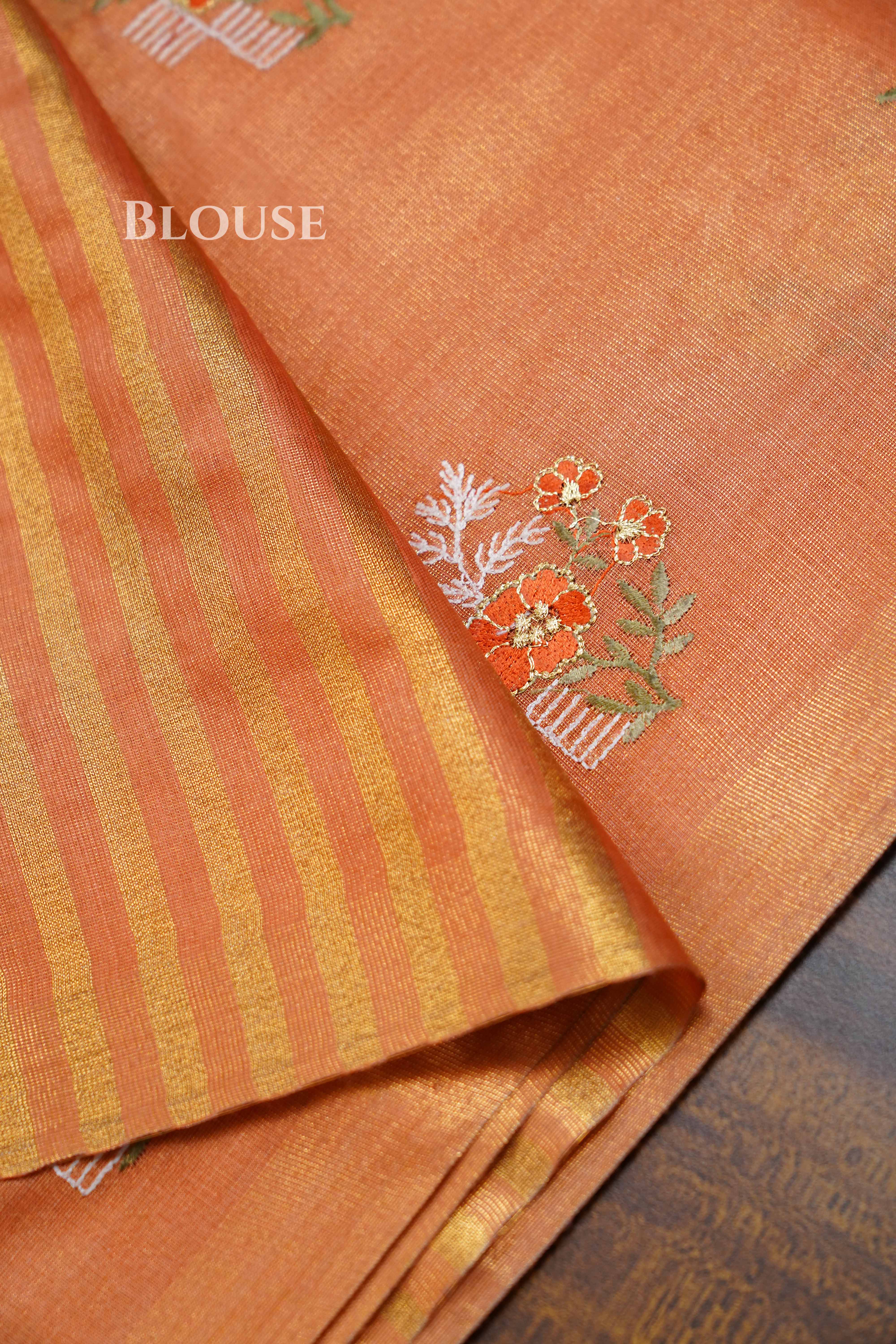 Beige Tone Linen Tissue Saree QUEENS ALMIRAH