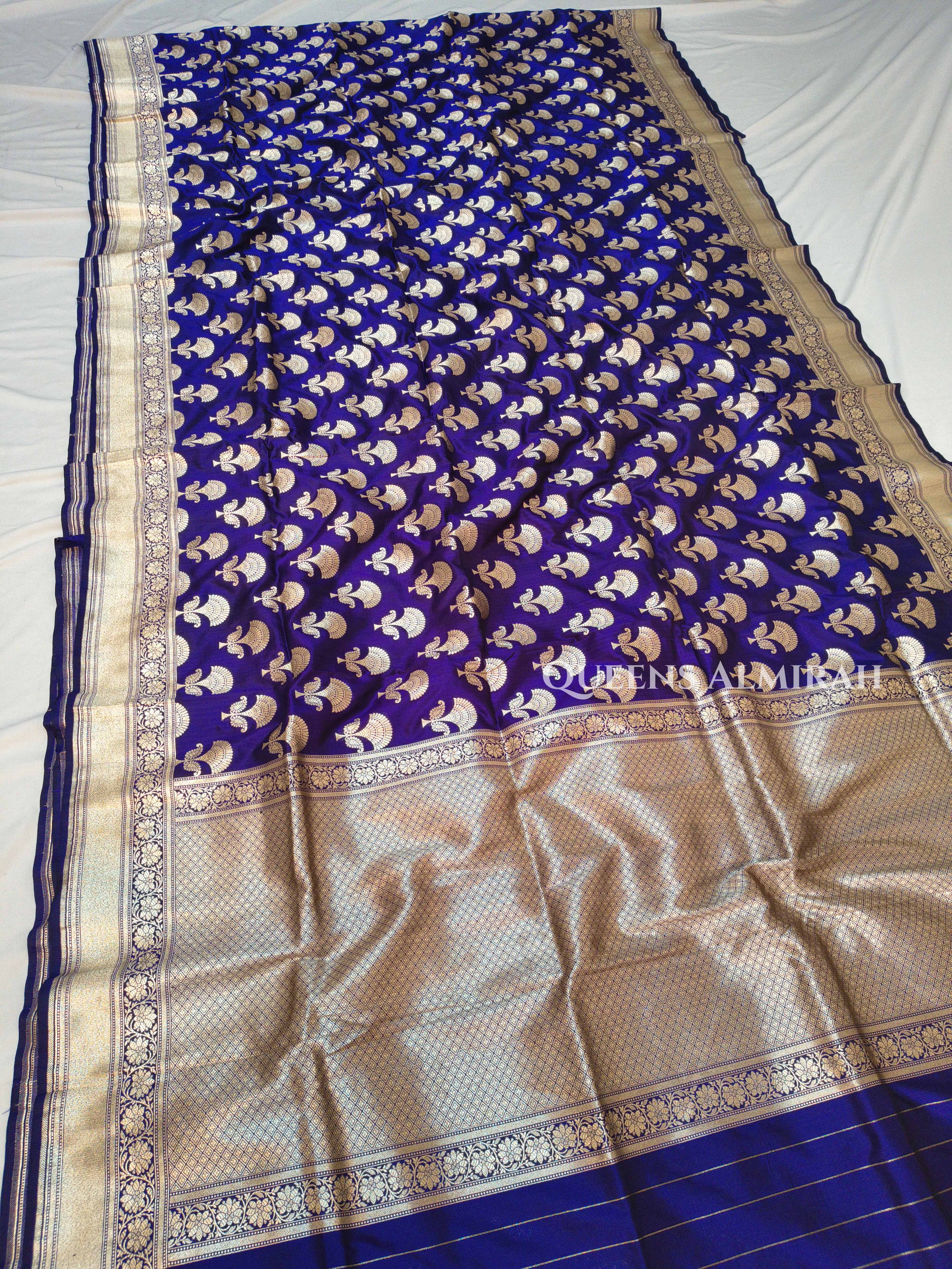 Persian Indigo Banarasi Silk Saree QUEENS ALMIRAH