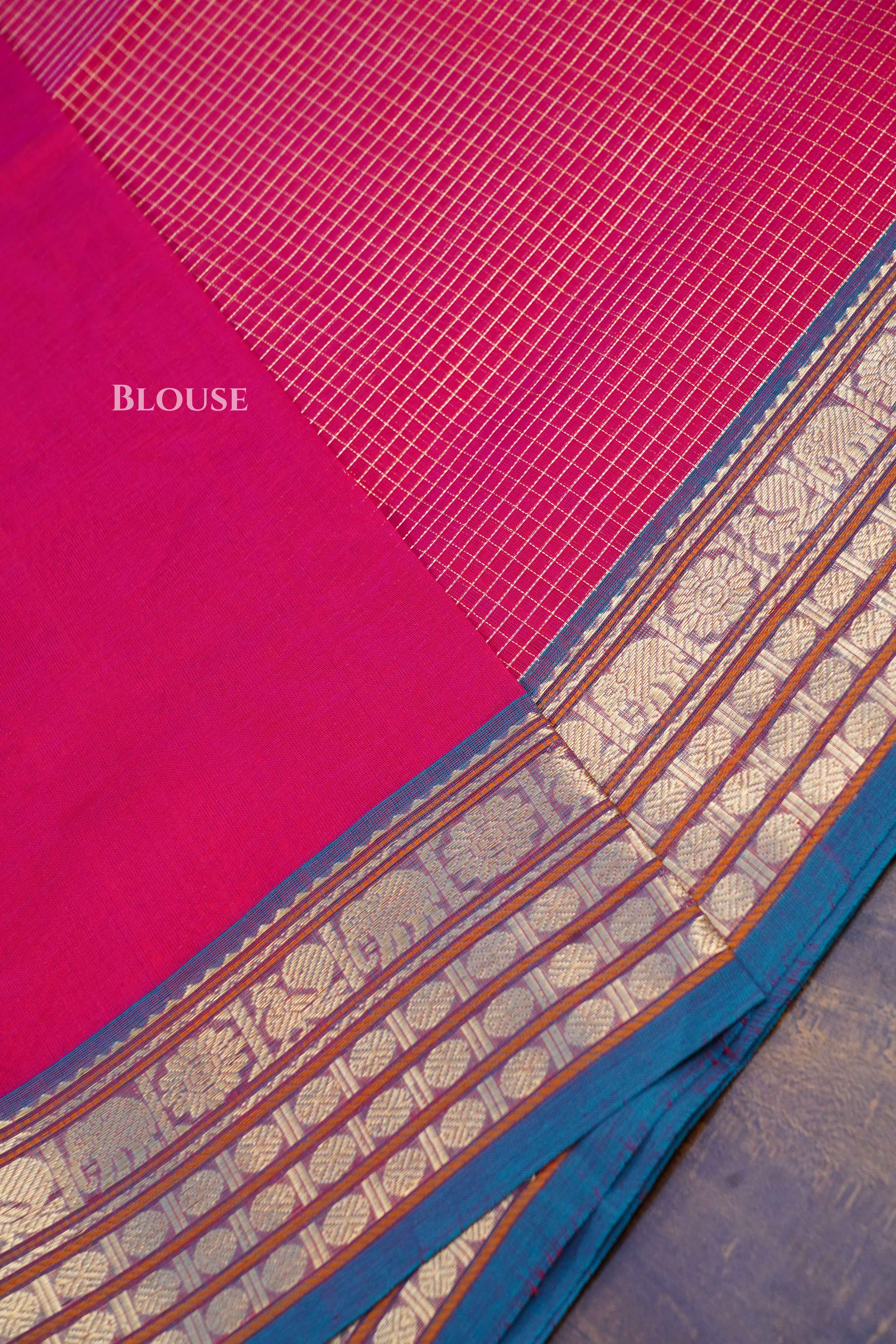 Pink- Karaikudi Chettinad Silk Cotton Saree QUEENS ALMIRAH