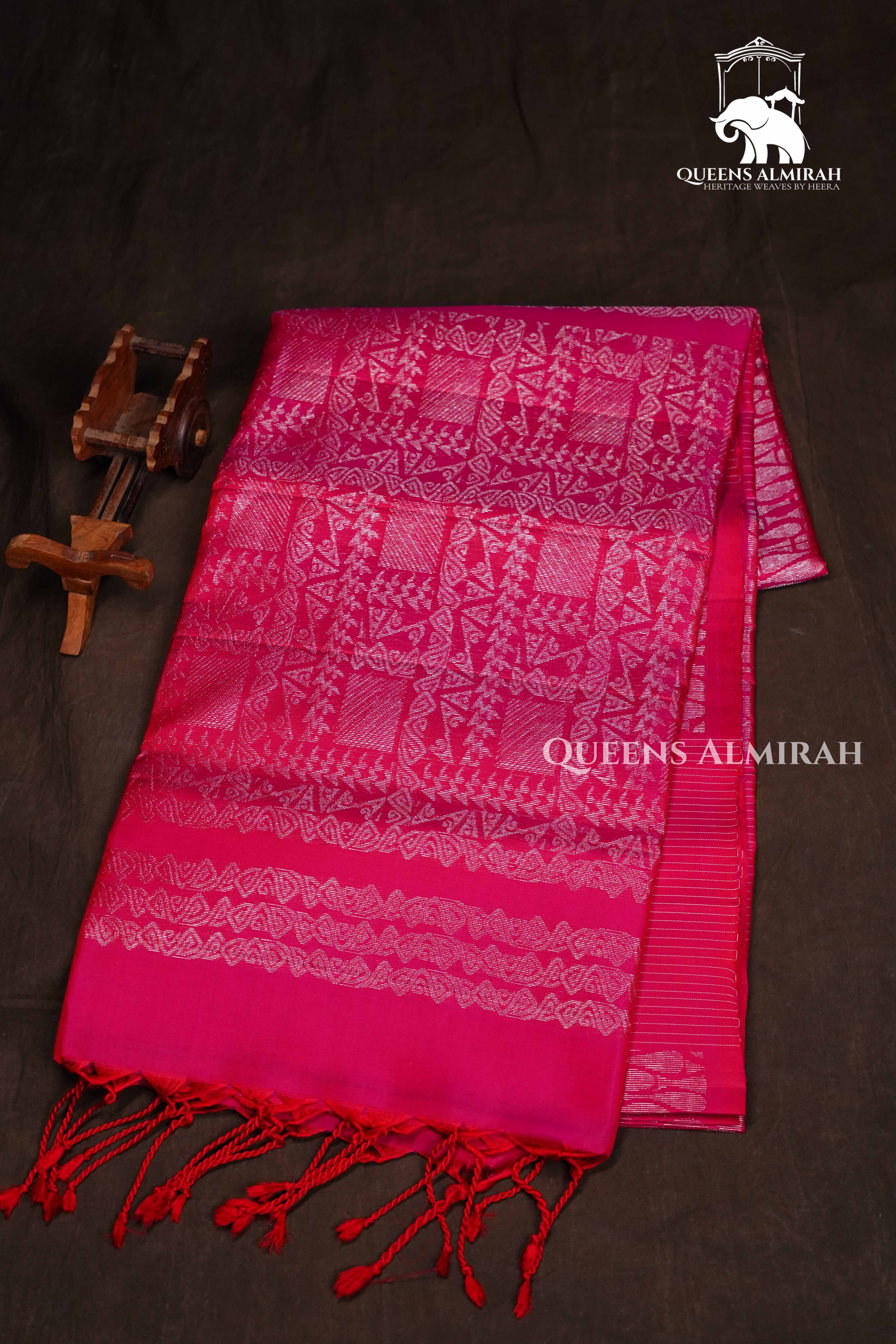 Pink Pure Soft Silk Saree QUEENS ALMIRAH