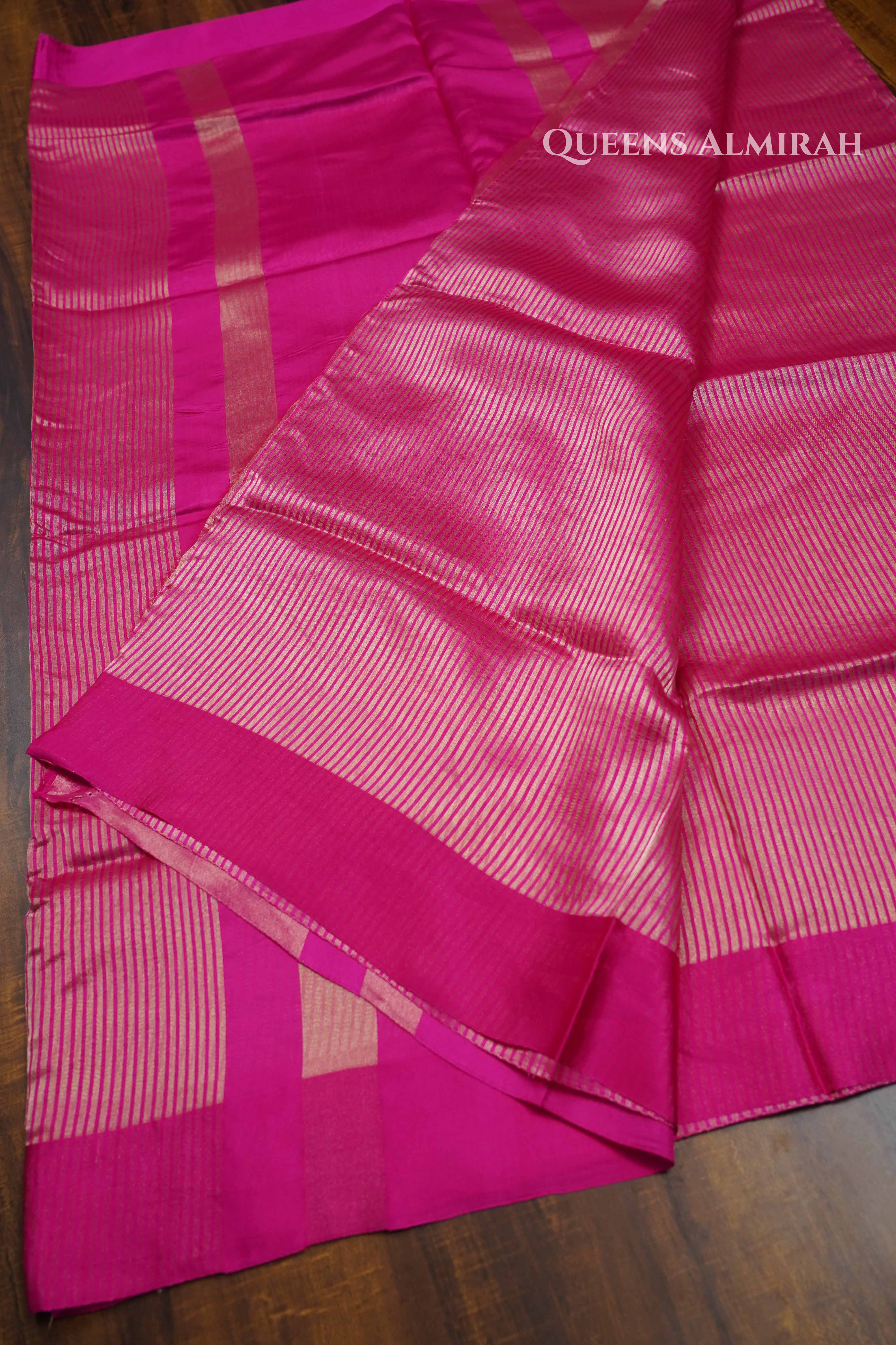 Pink Tissue Banarasi Silk Sarees QUEENS ALMIRAH