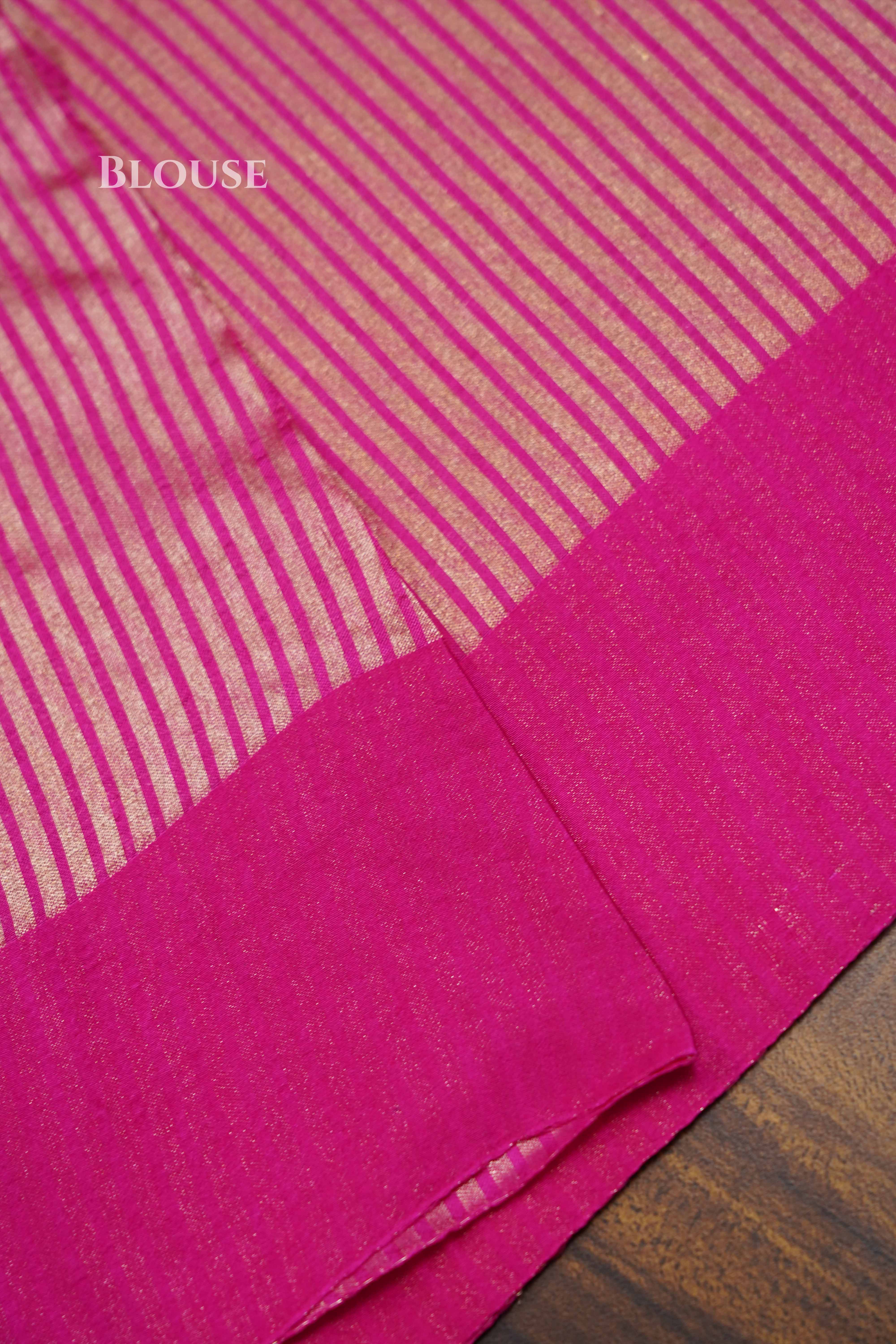 Pink Tissue Banarasi Silk Sarees QUEENS ALMIRAH
